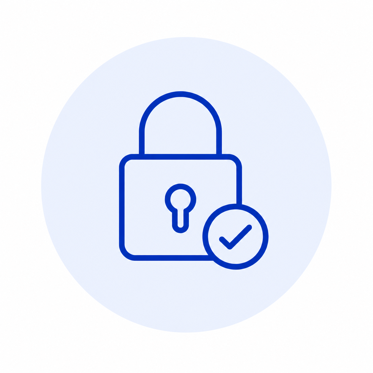 Sloten met controlecheckmark, symboliseert beveiliging of verificatie.