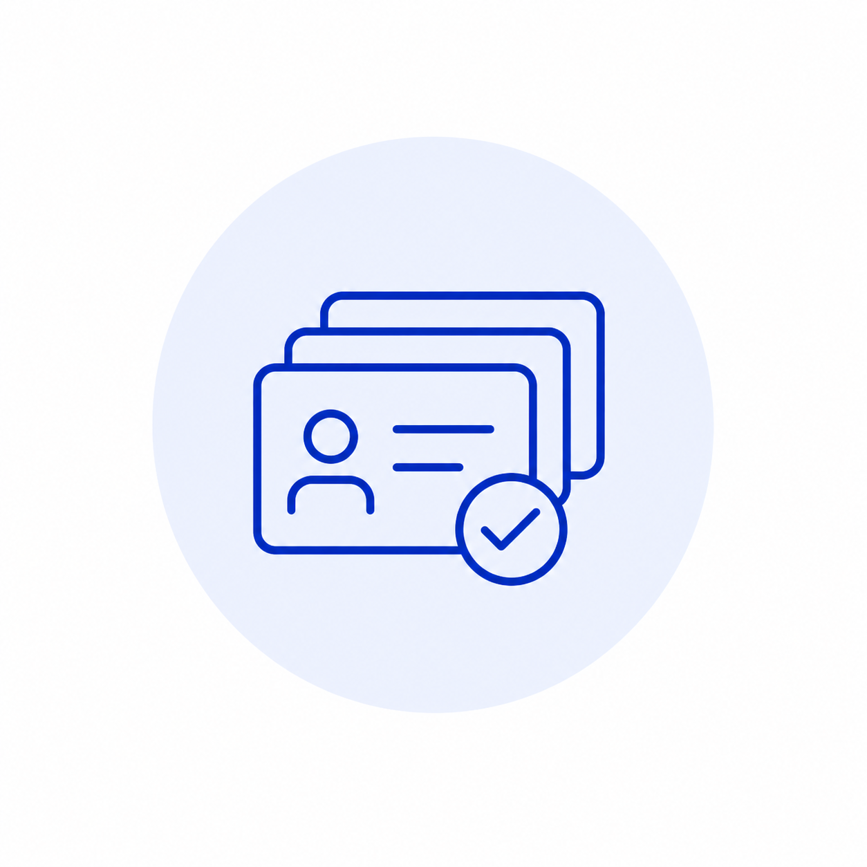 Icon van identiteitskaarten met een controlear