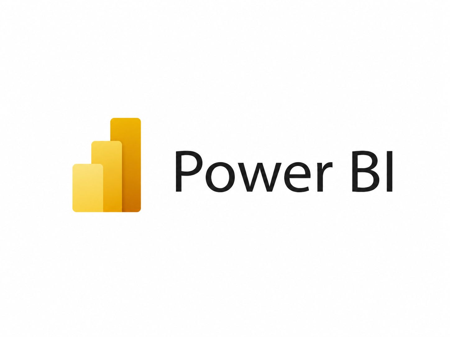 Logo van Power BI met grafiek icon en de tekst 'Power BI'