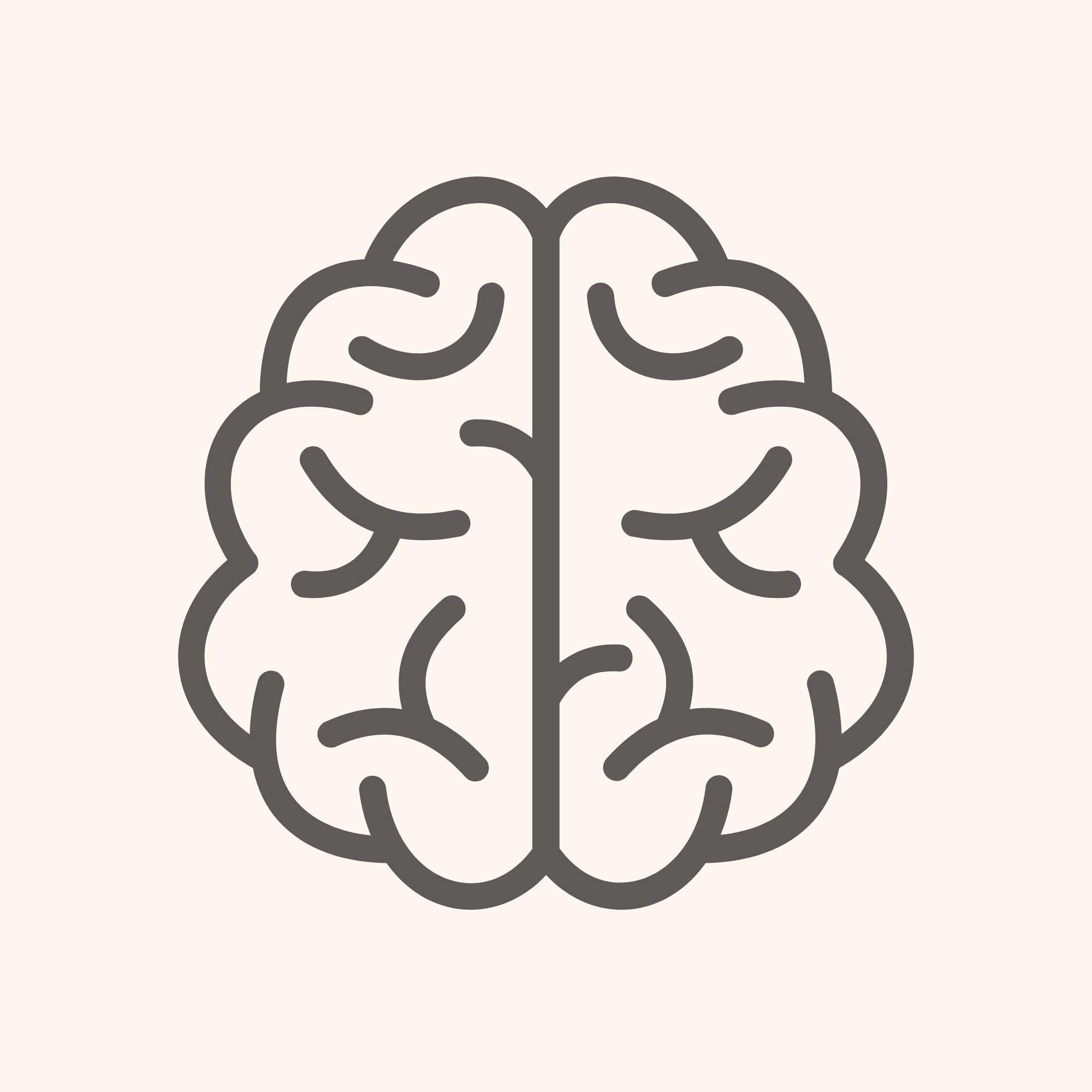Icon: A simple, line-art style brain inside of a yellow circle is depicted.