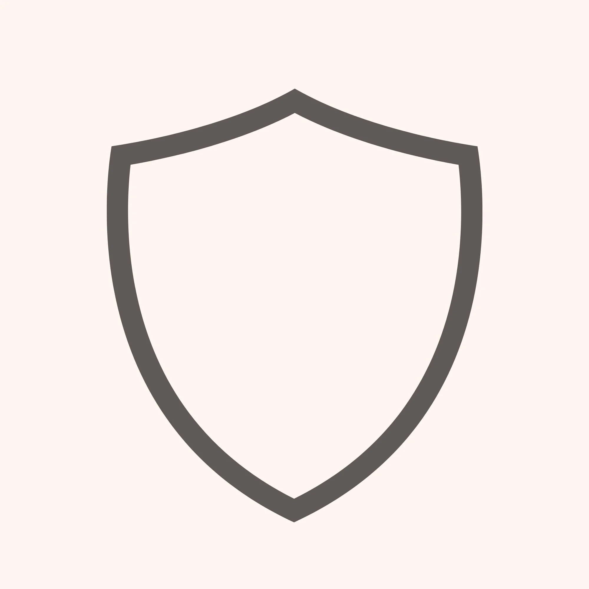 Icon: A simple line-art style shield is shown within a yellow circle.
