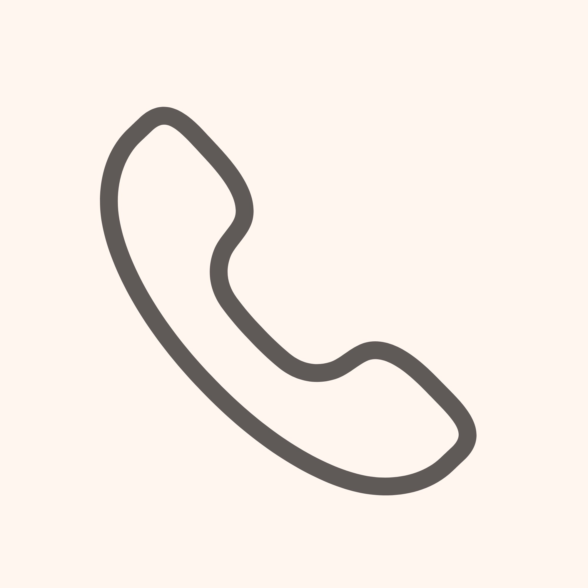 Icon: A simple, line-art style profile of a traditional landline phone is shown inside of a yellow circle.