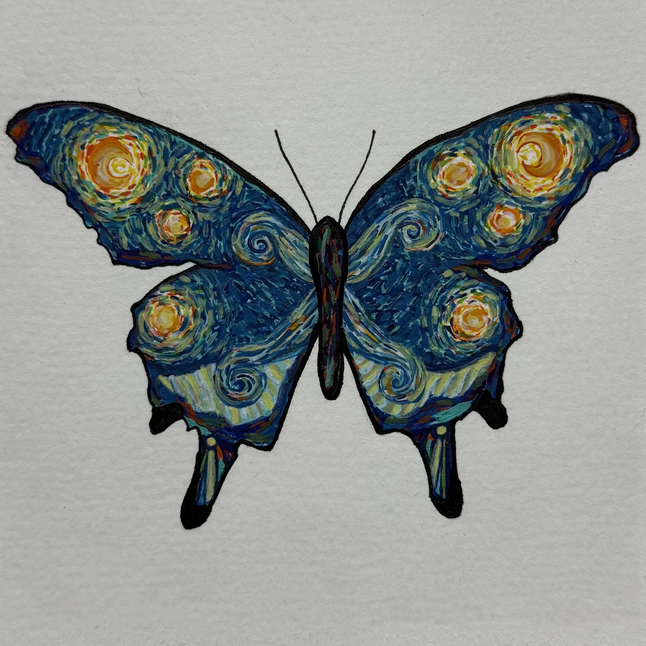 Painting - Van Gogh Butterfly - Starry Night - Watercolor.jpg