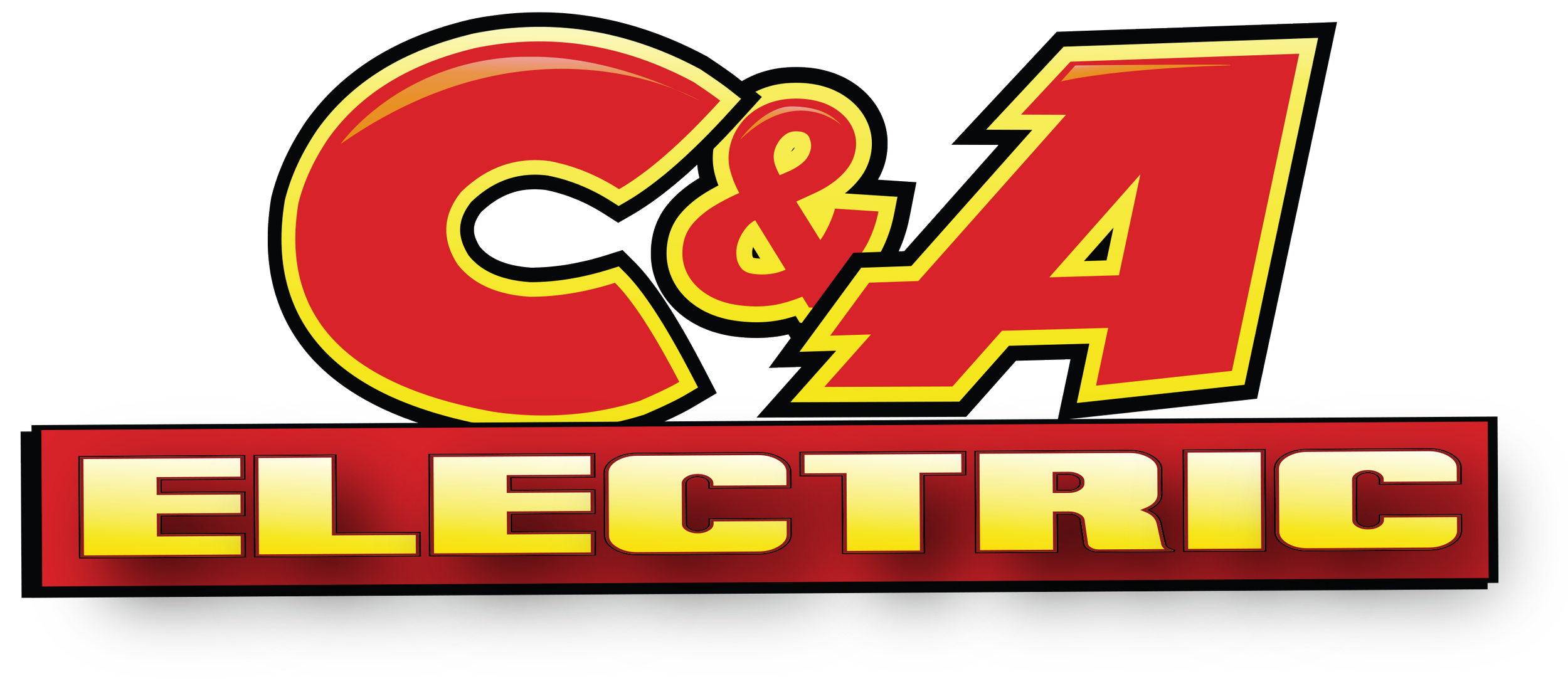Logo for C&A Electric featuring bold red and yellow text.