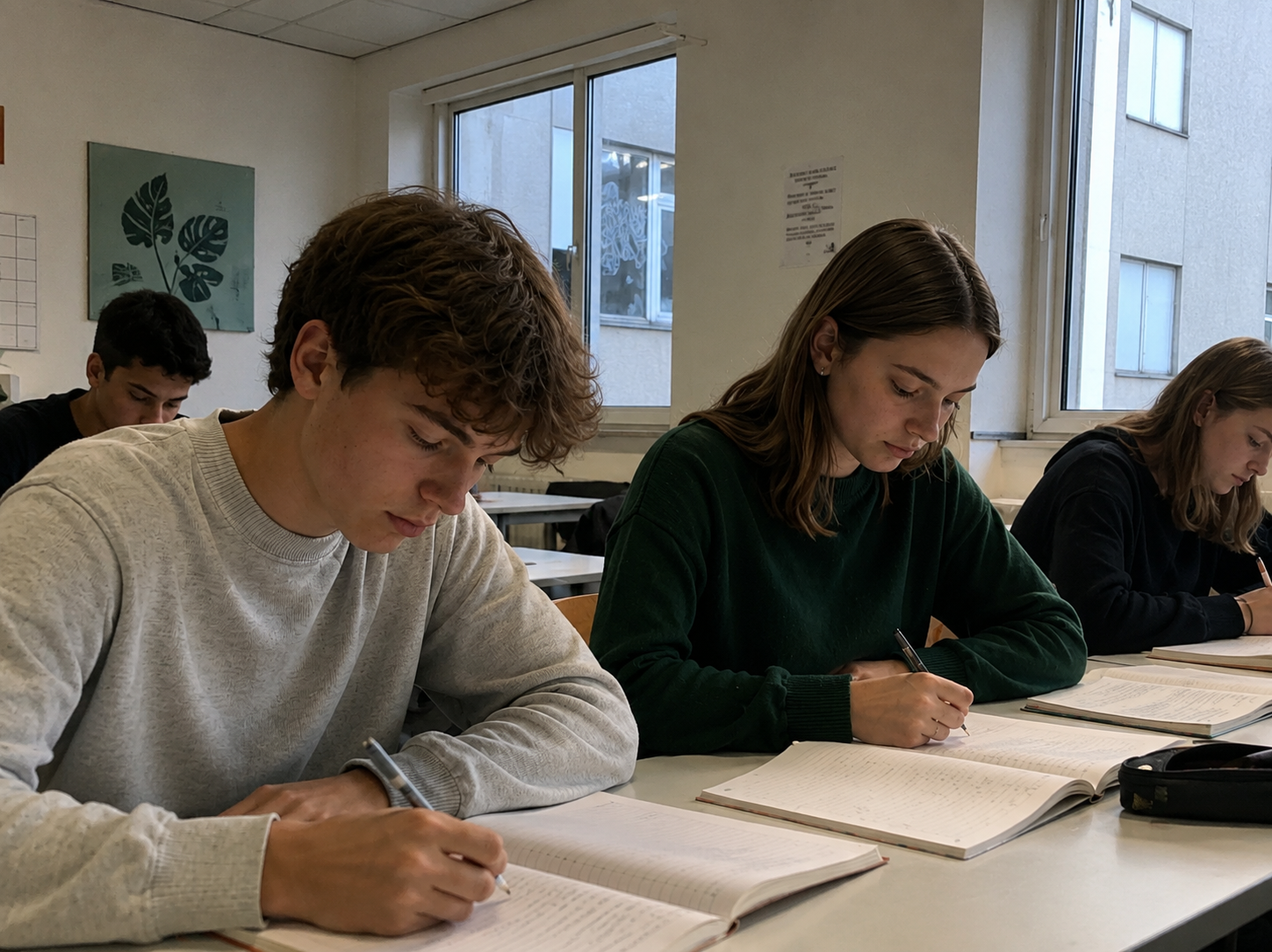 Elever arbetar i klassrum