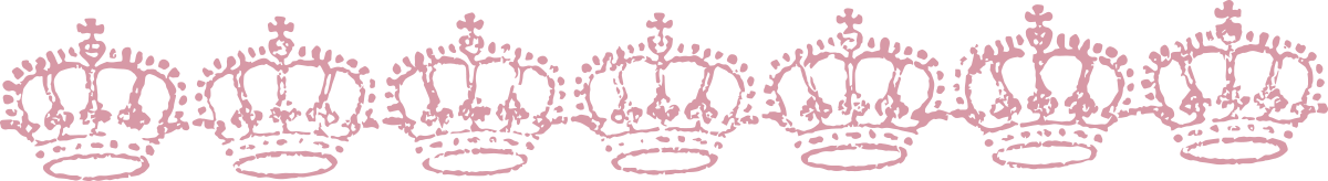 Series of vintage pink crown illustrations