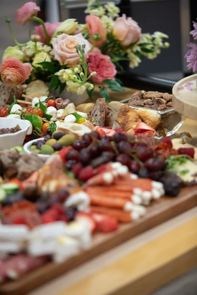 Grazing table flower arrangement