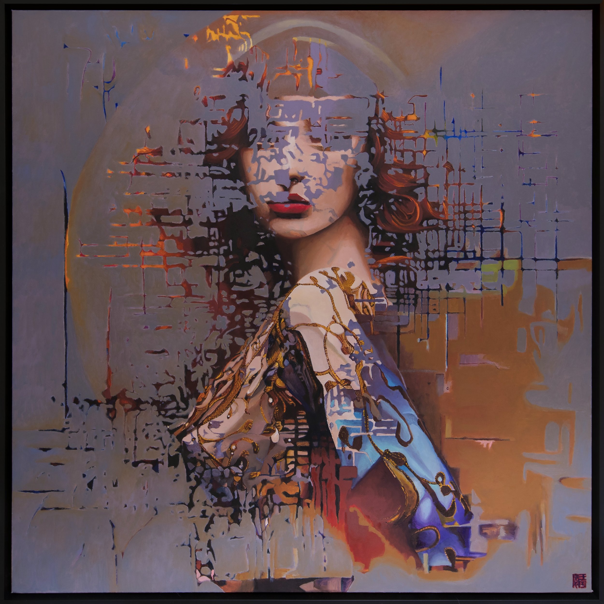 Veiled Glamour, 36x36, Acrylic, Private Collection