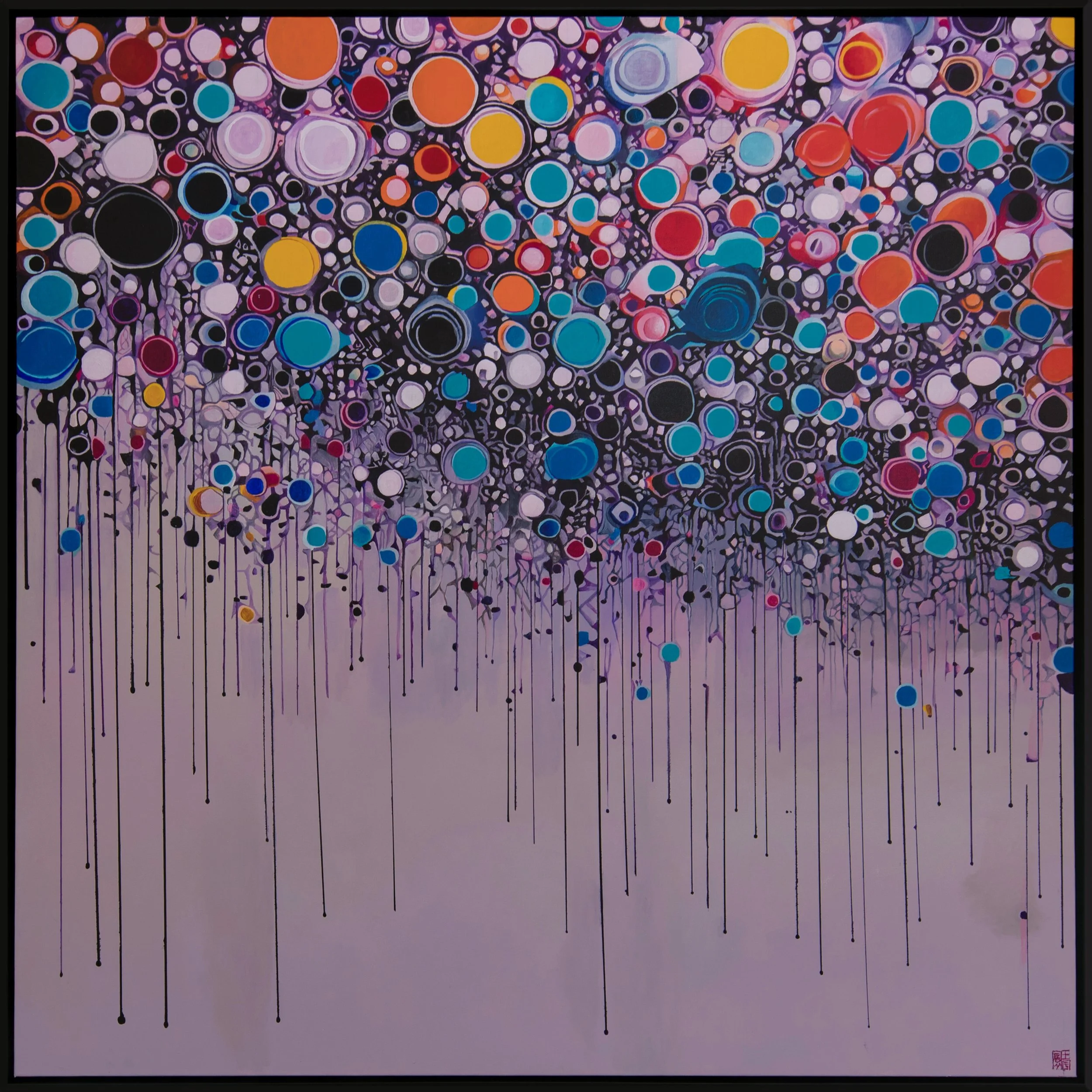 It’s Raining Colors, 48x48, Acrylic, Private Collection
