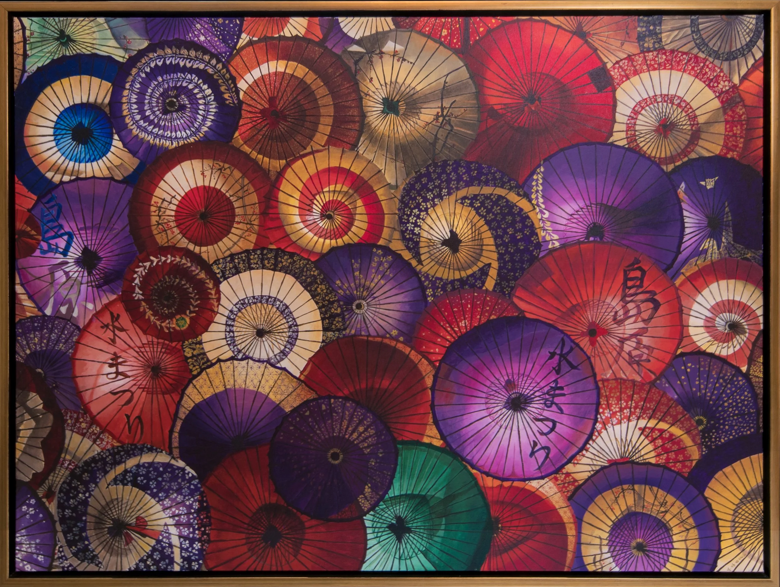 Umbrellas, 48x36, Oil, Private Collection