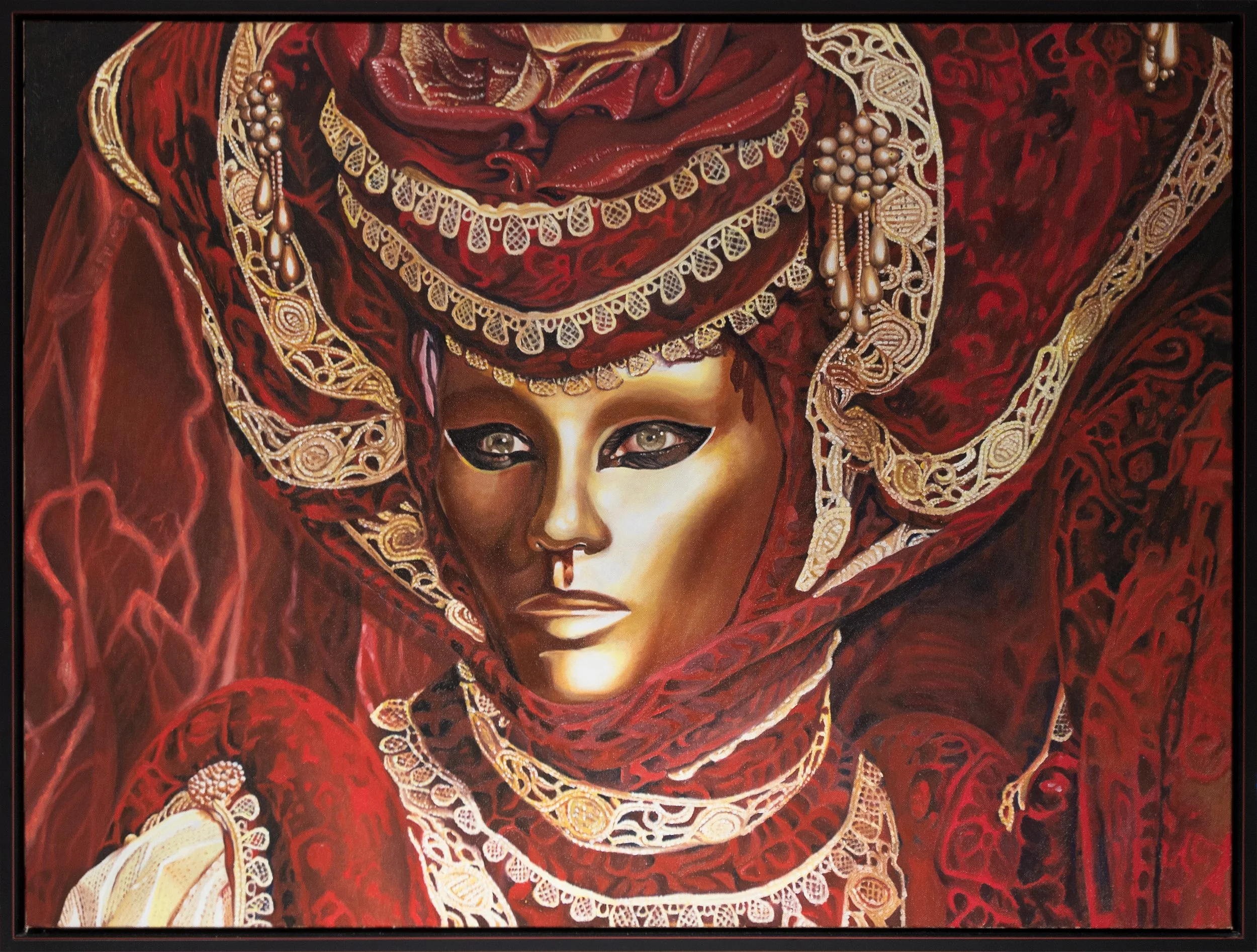 Venetian Mask, 40x30, Oil, Private Collection