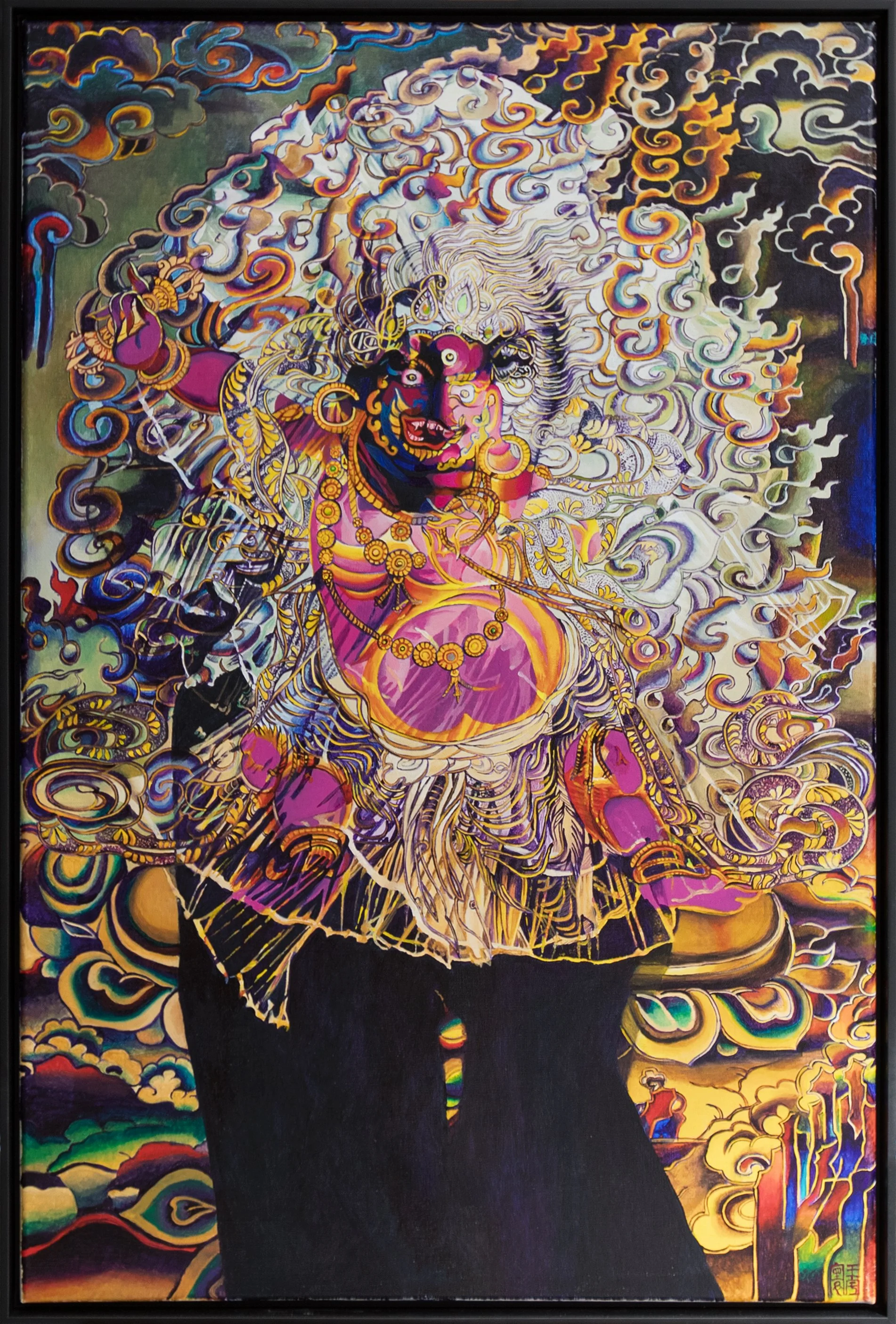 Thangka Crown, 24x36, Acrylic