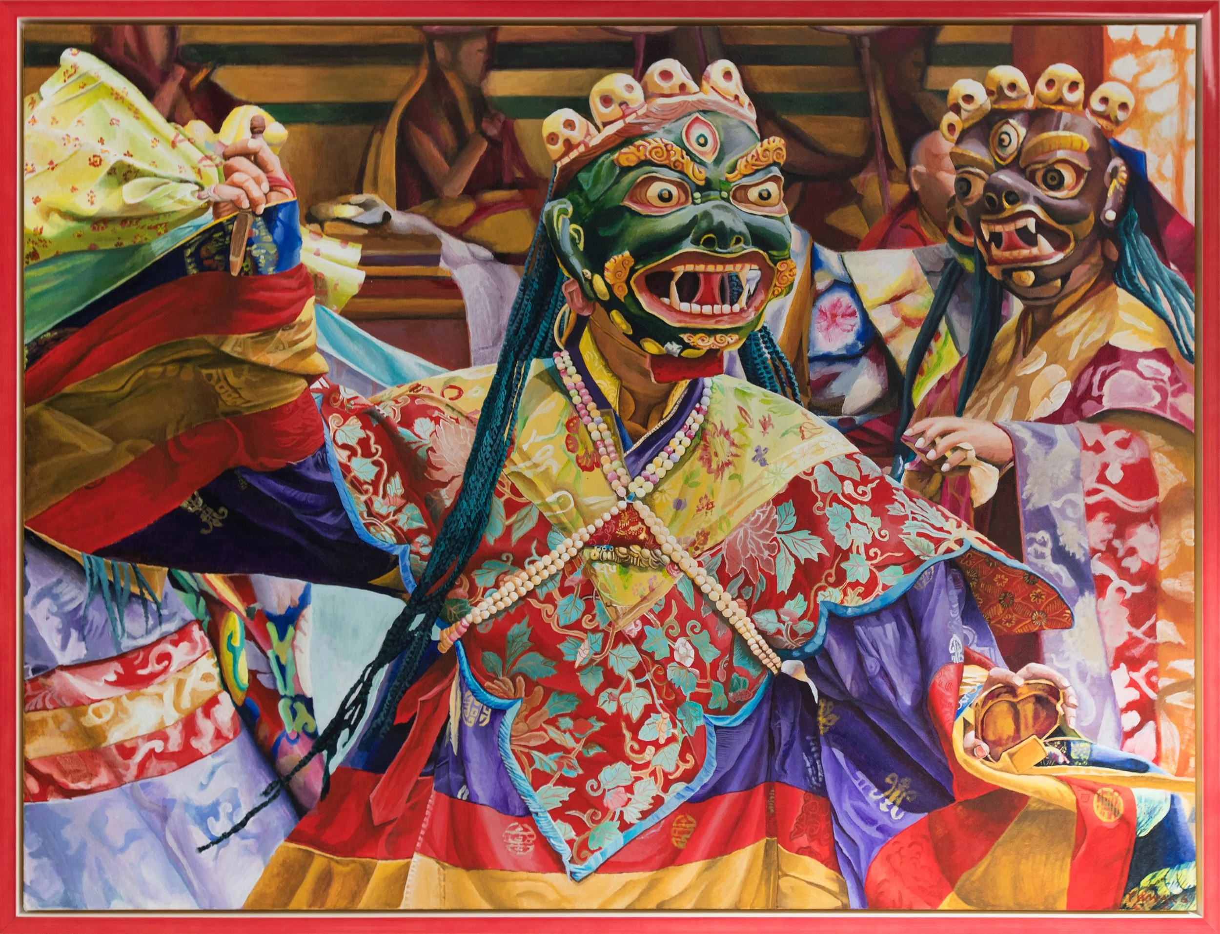 Bhutan Festival, 48x36, Acrylic