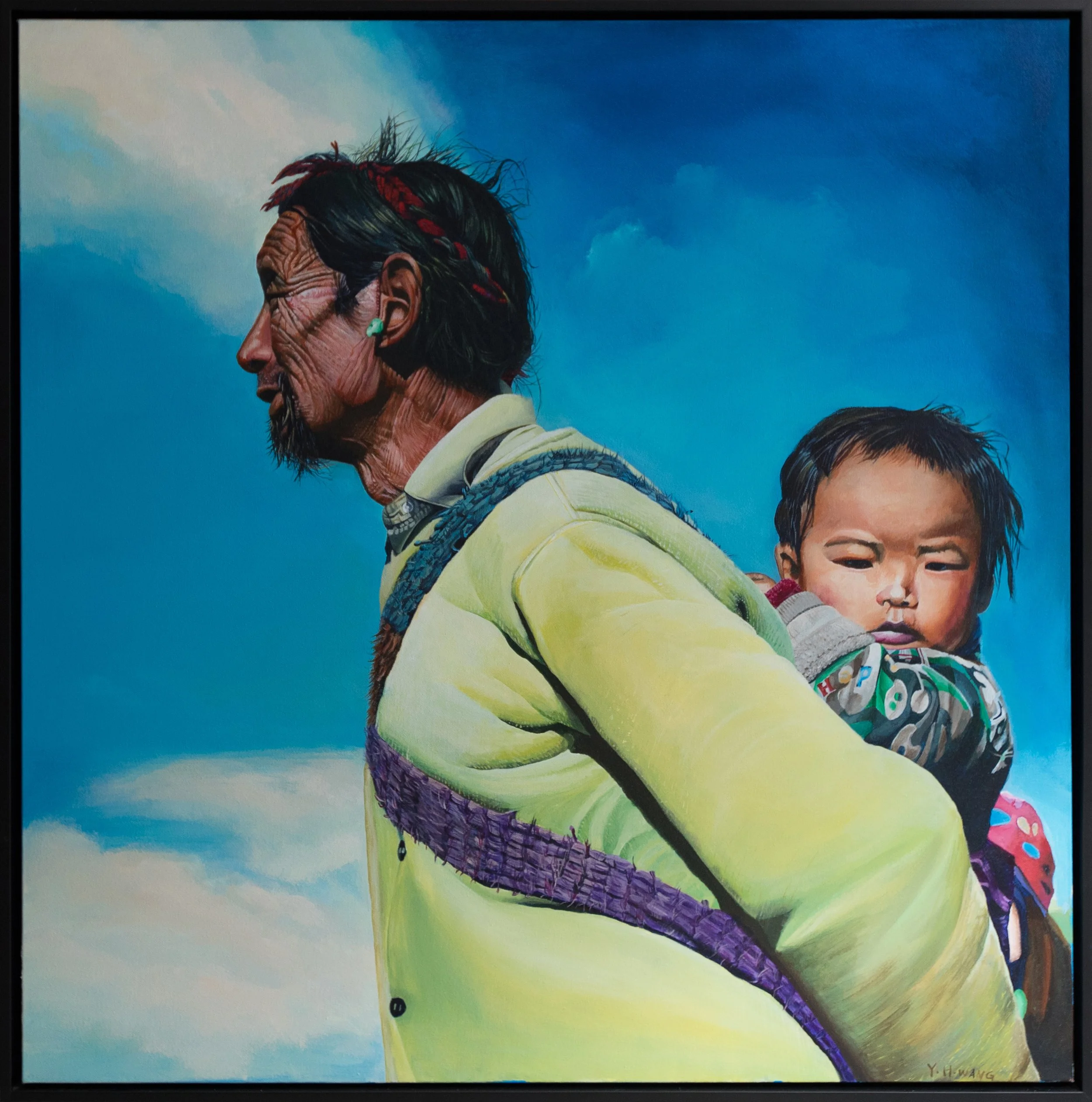 Grandpa and Child, 36x36, Acrylic