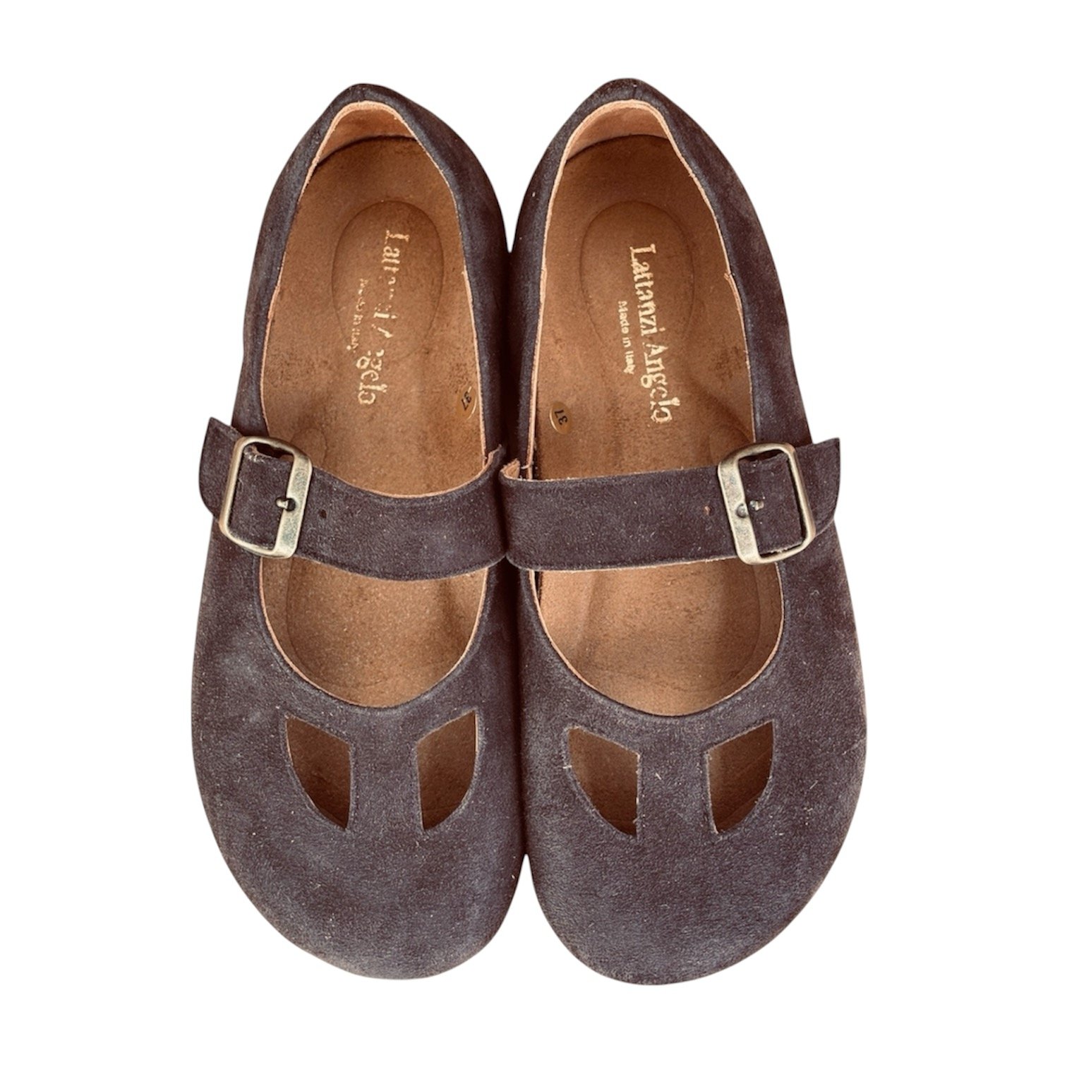 SCARPA CON OCCHIETTI "BEBE' " CAMOSCIO CIOCCOLATO