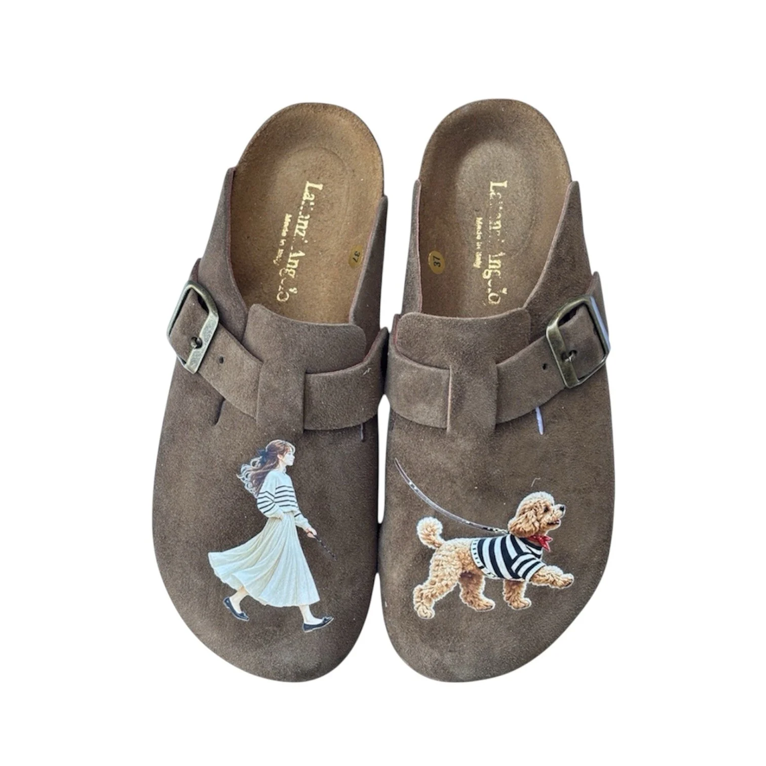 SABOT "PASSEGIATA CON BARBONCINO" COLORE TAUPE