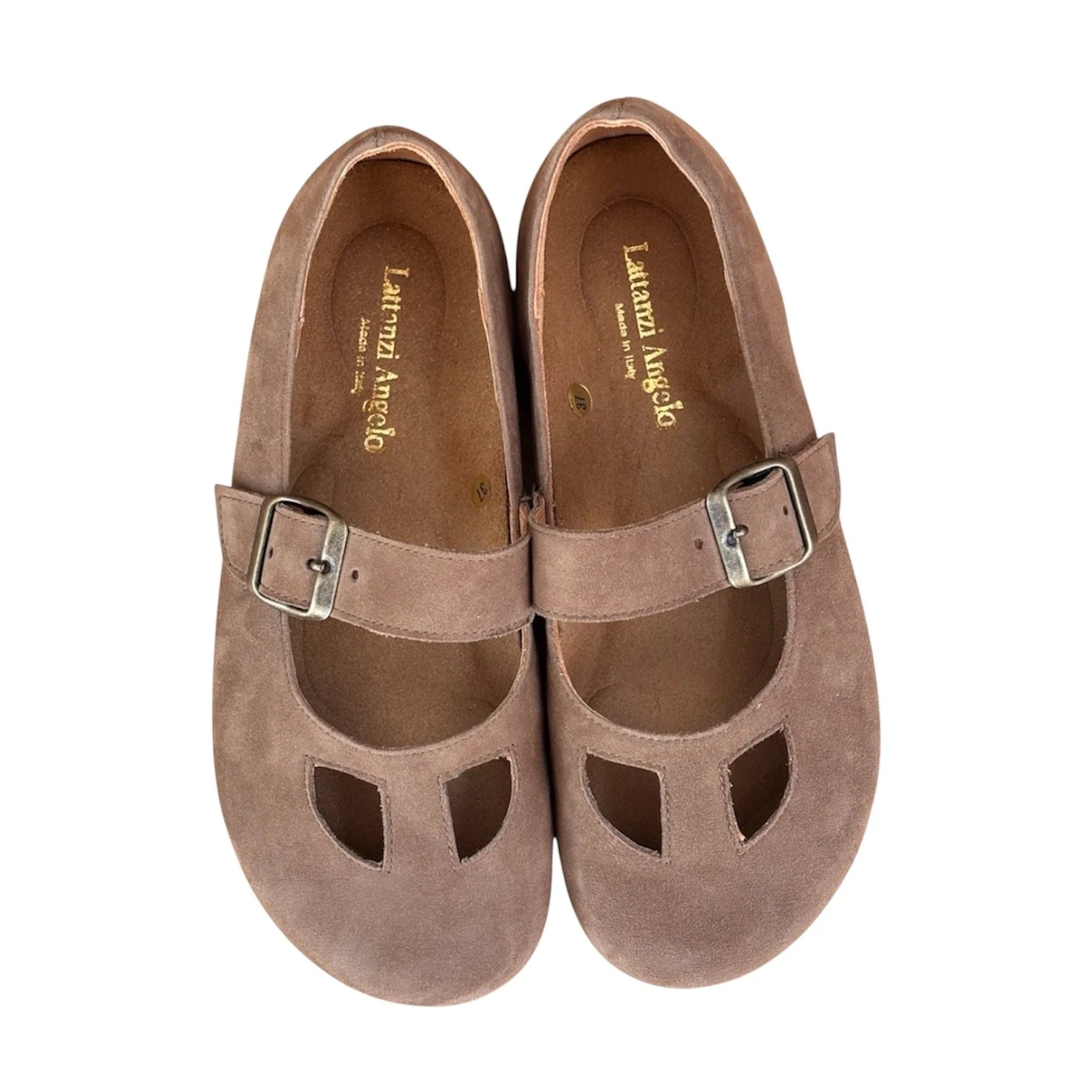 SCARPA CON OCCHIETTI "BEBE"  CAMOSCIO TABACCO