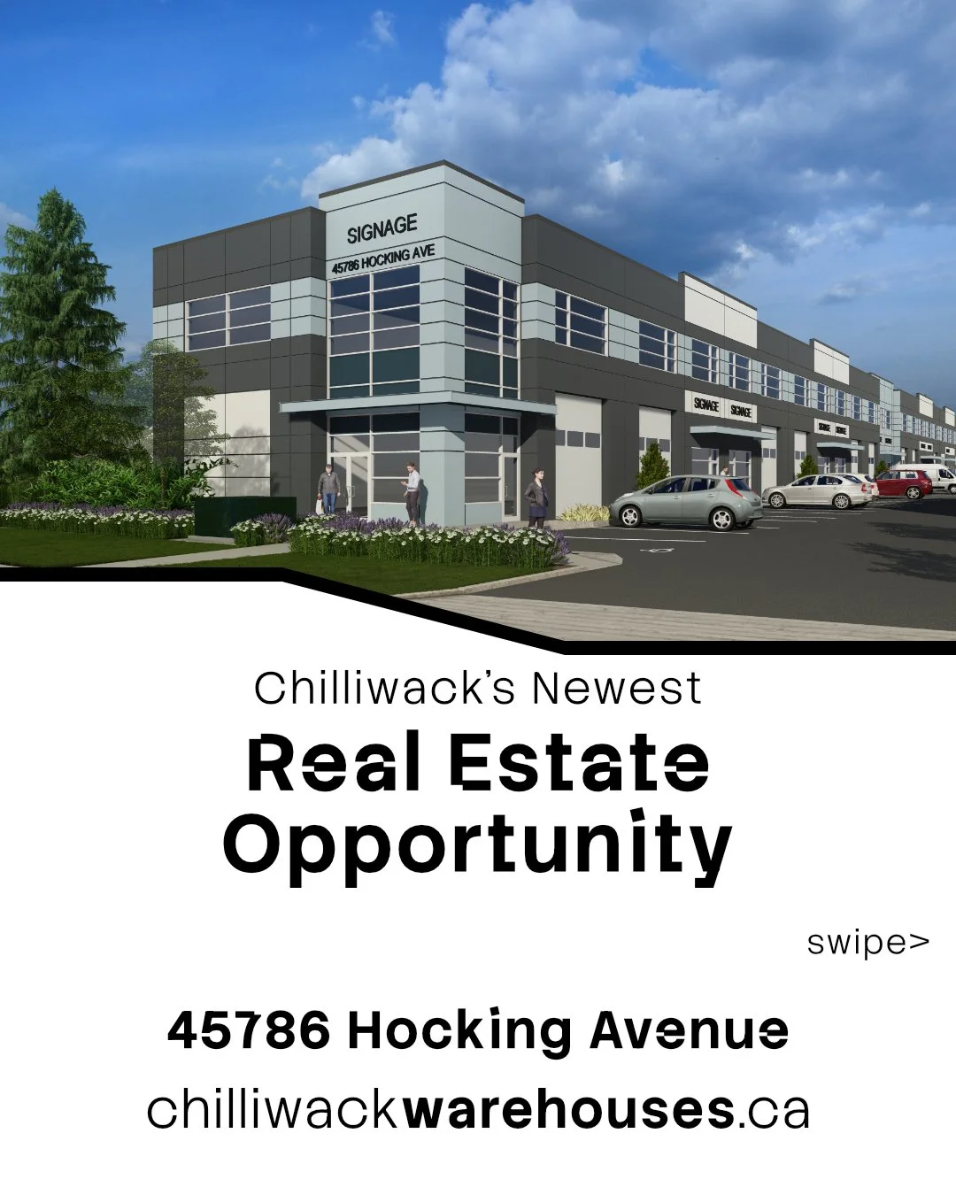 Conveniently located between Yale Road and Young Road, Hocking Business Park is ideally situated here in Chilliwack, BC. This is a great opportunity to achieve ownership or to upgrade to a space that to better fits your expanding business needs. See 