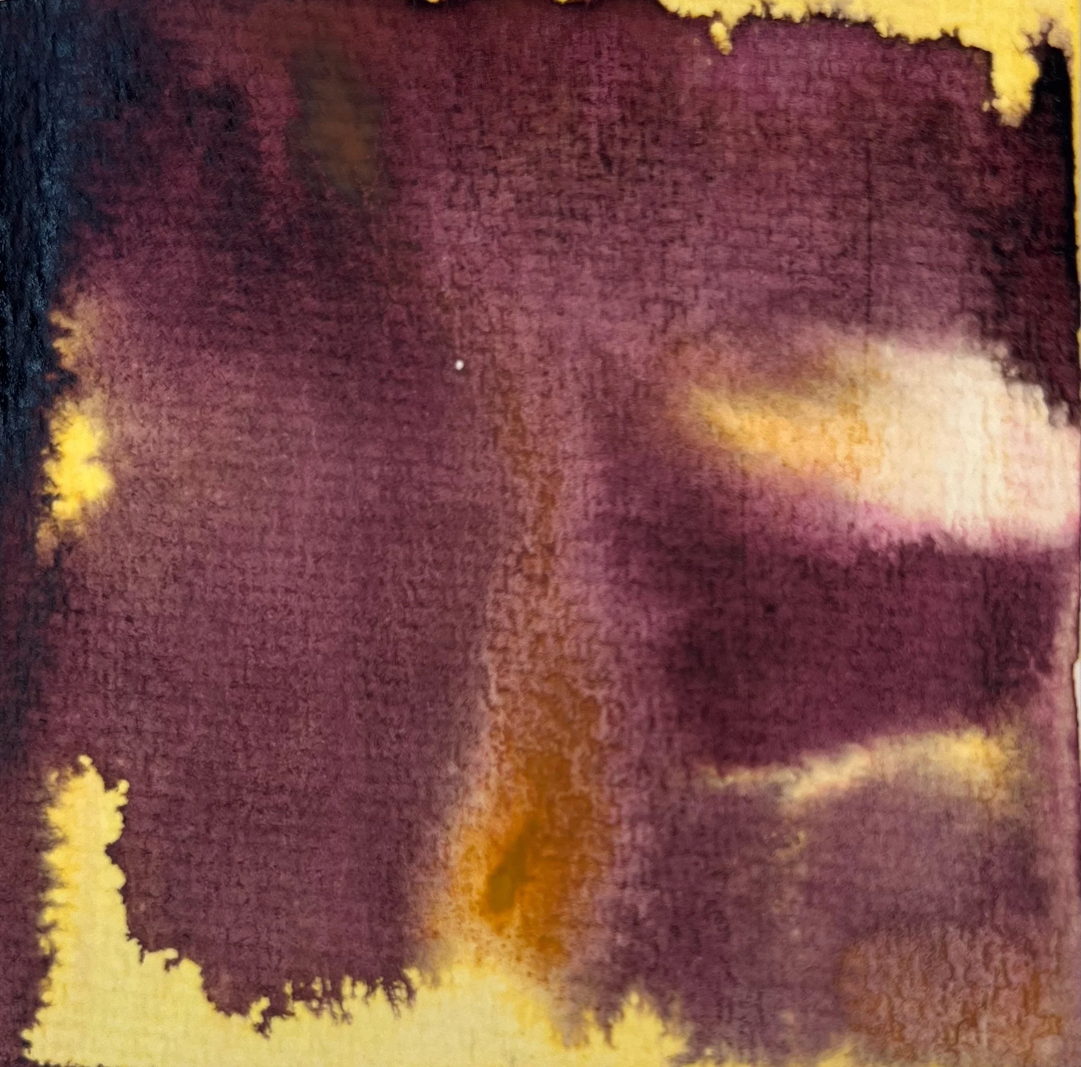 Purple yellow abstract acrylic ink painting Seattle artist