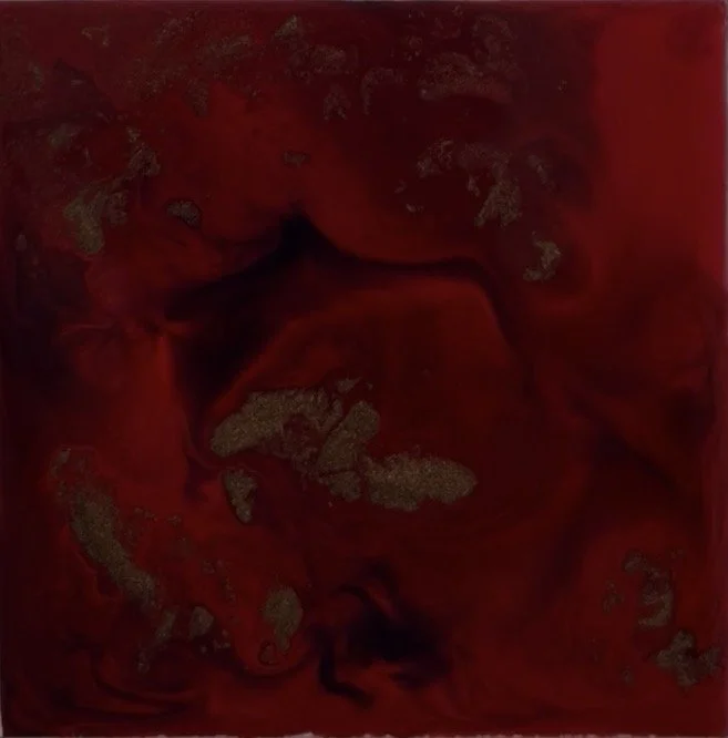 red painting with red muted purple bronze acrylic ink water dance Melissa Träumerin Traumerin Seattle based artist