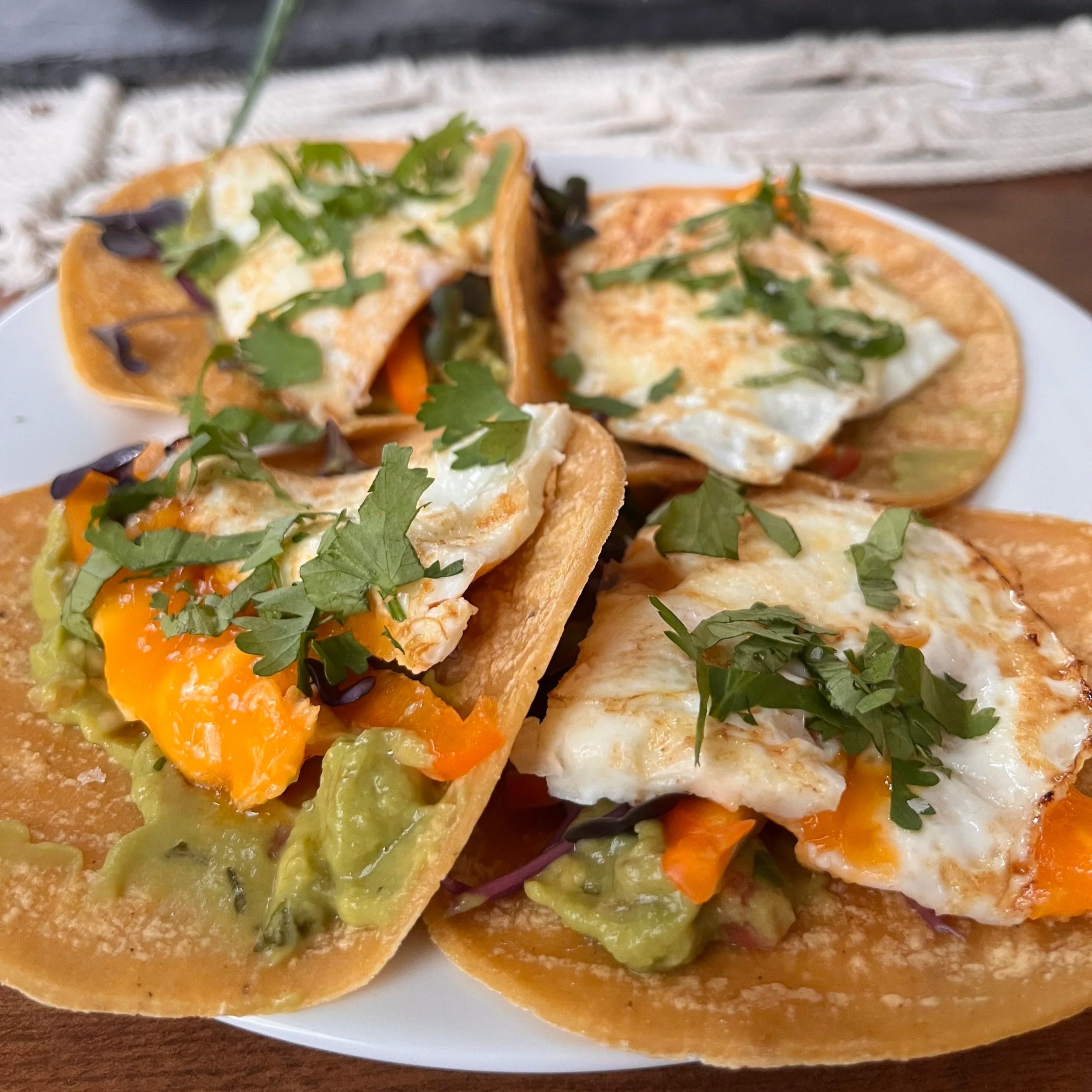 guacamole egg bell pepper tacos