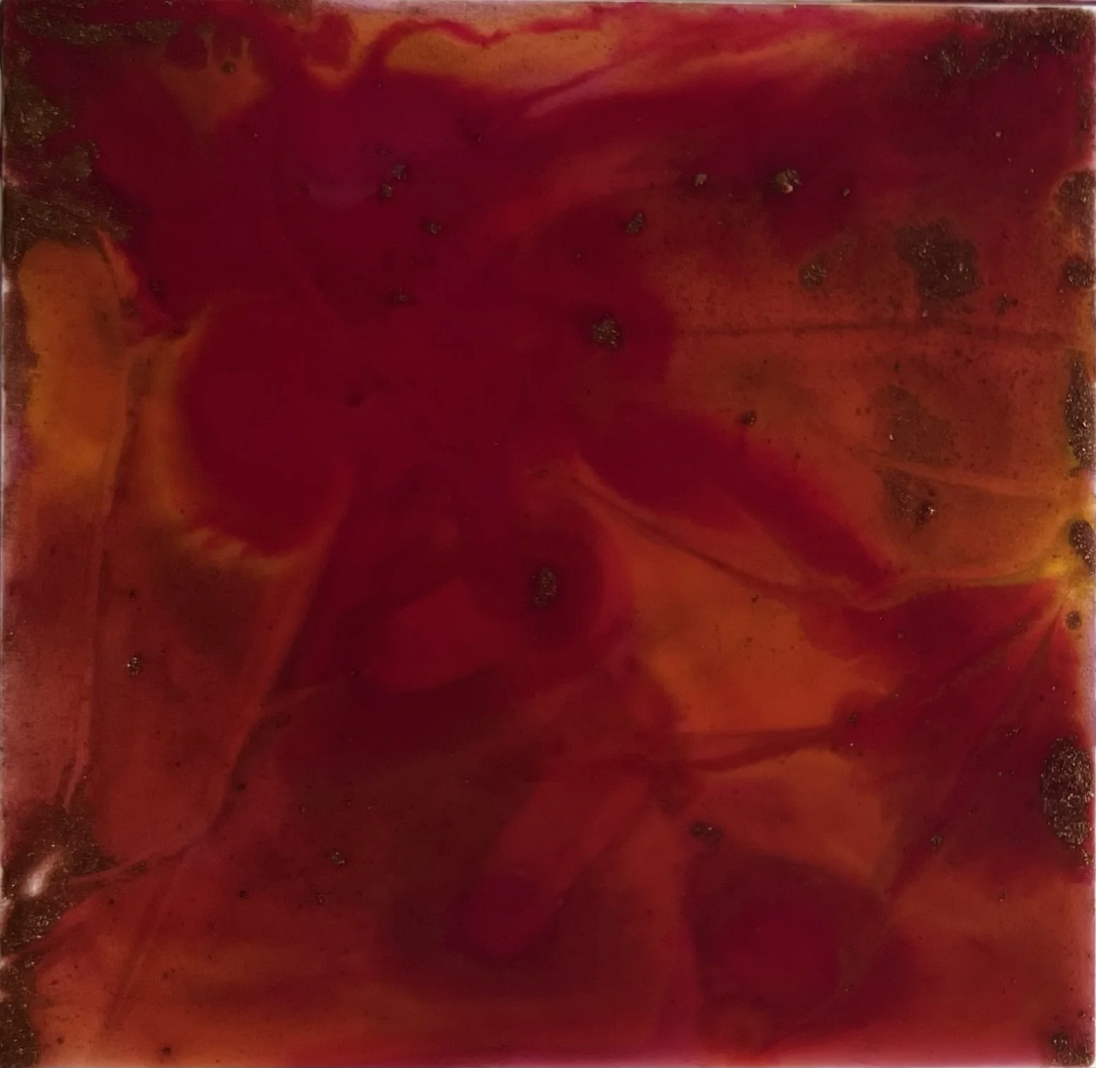 Melissa Träumerin M. Träumerin Seattle based artist acrylic inks and water play Pink Orange Gold microscope vibes