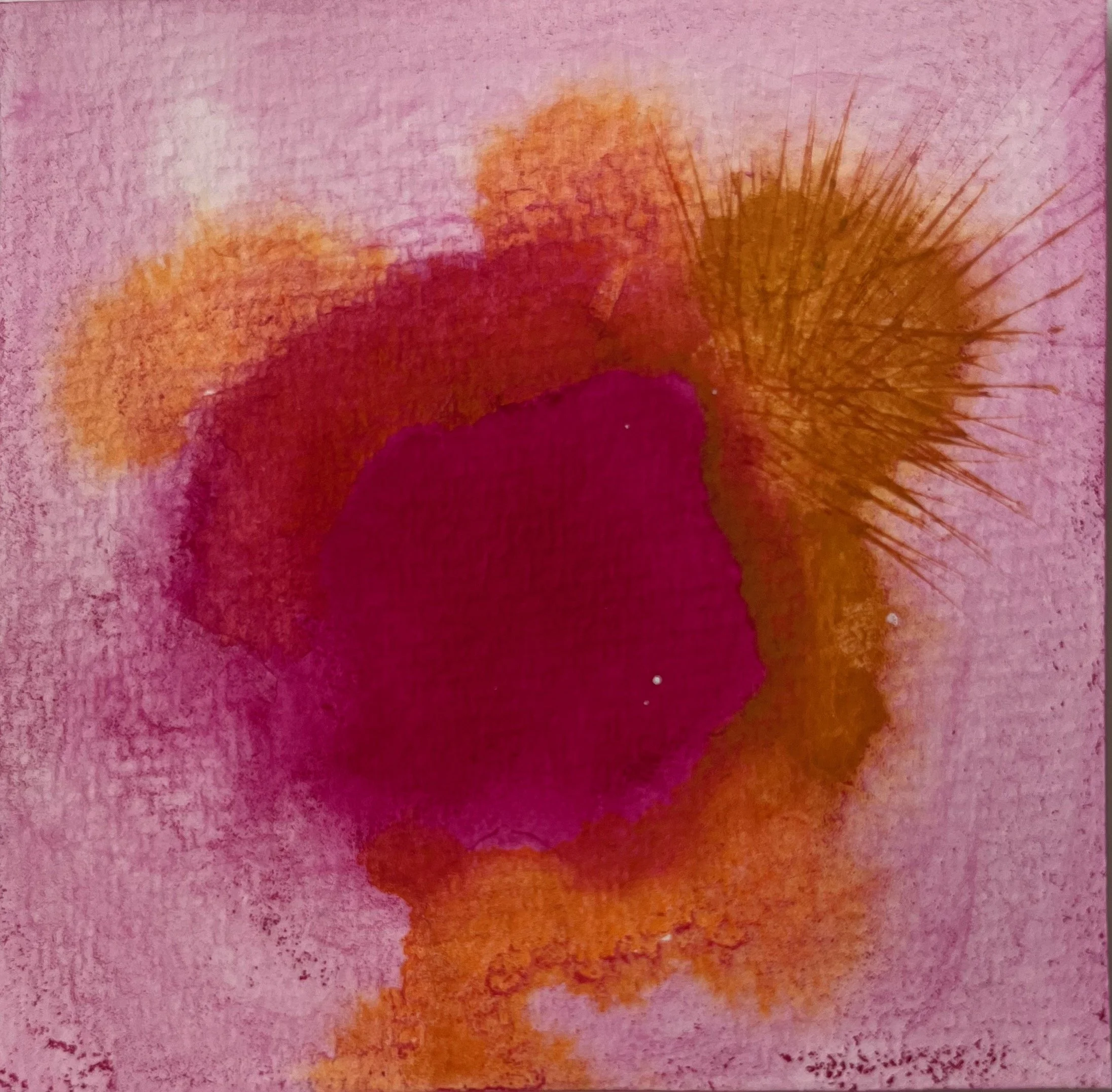 Pink yellow orange abstract acrylic ink painting Seattle artist Melissa Traumerin Träumerin