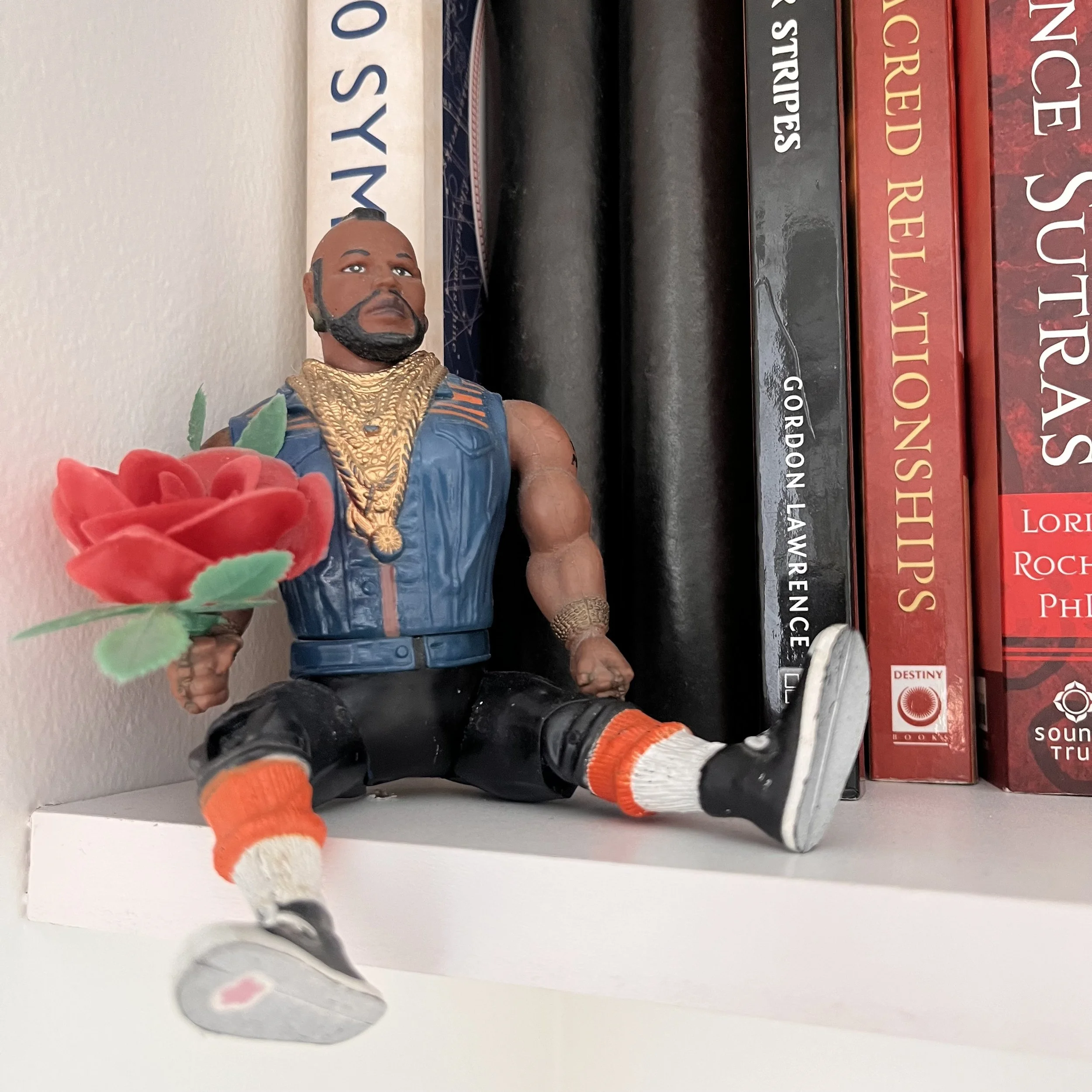 Romantic Mr. T bringing flowers sticker like gum on the bottom of his shoe Melissa Träumerin Traumerin Seattle based artist