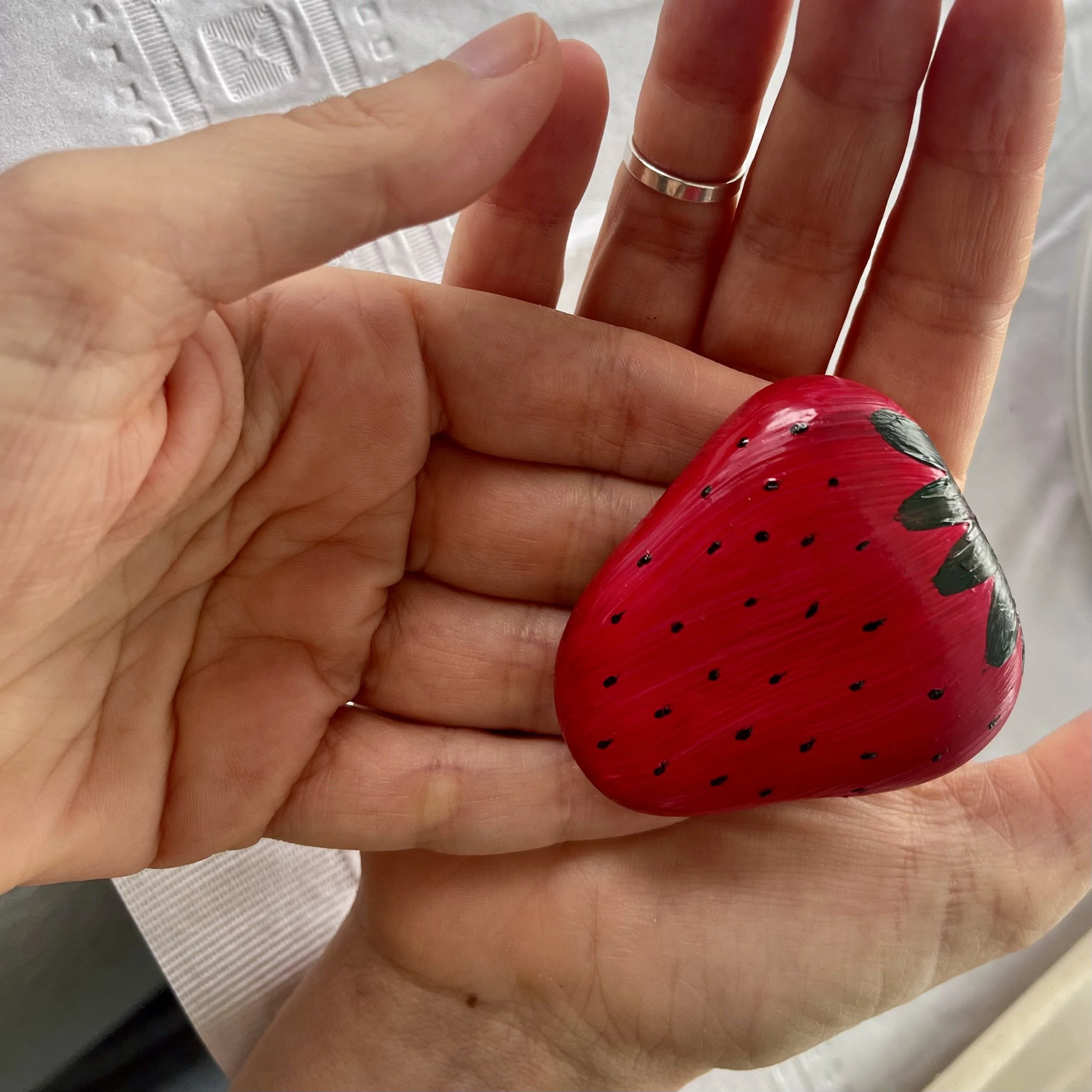 Strawberry Rock Painting