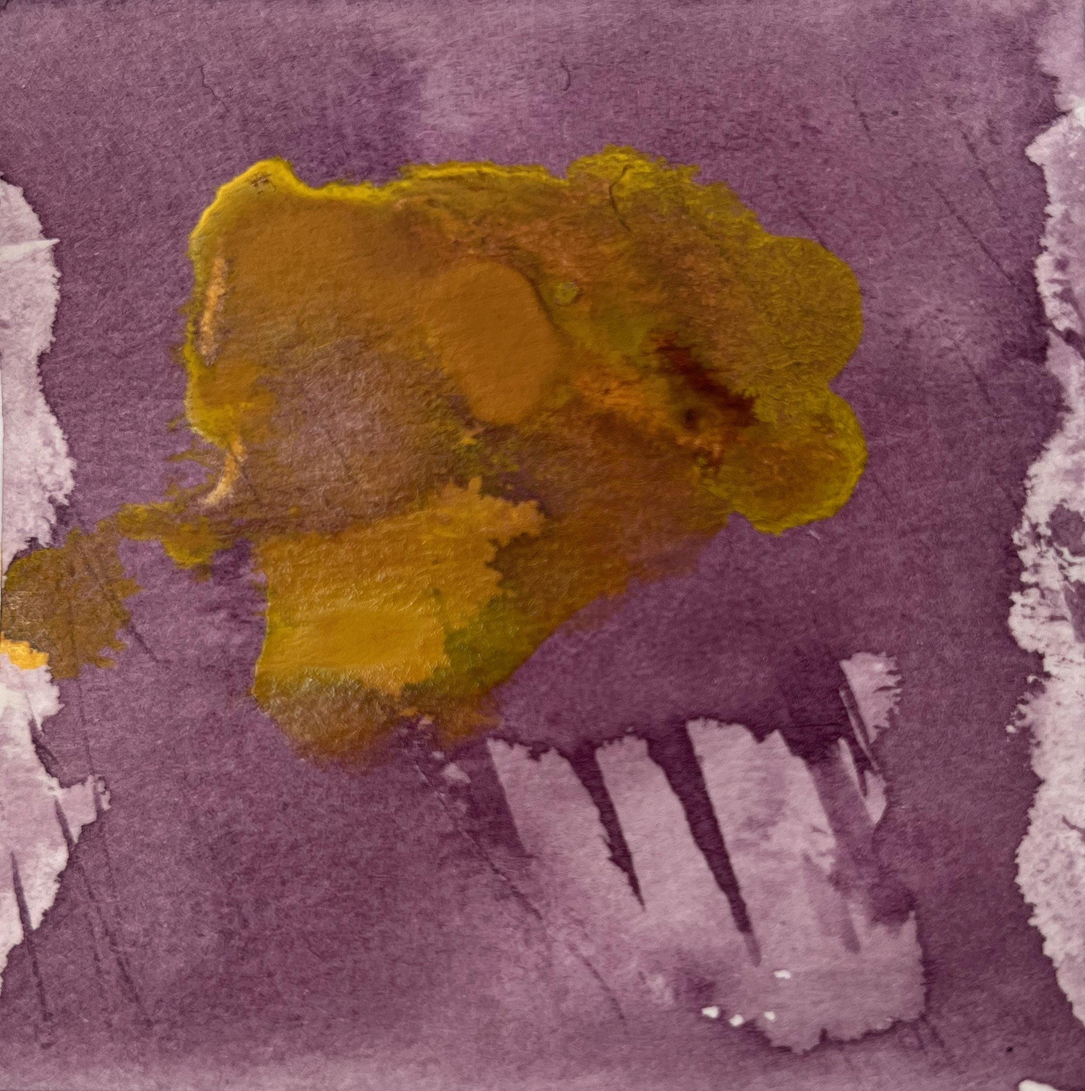 Purple yellow lilac lavender abstract acrylic ink painting Seattle artist Melissa Traumerin Träumerin