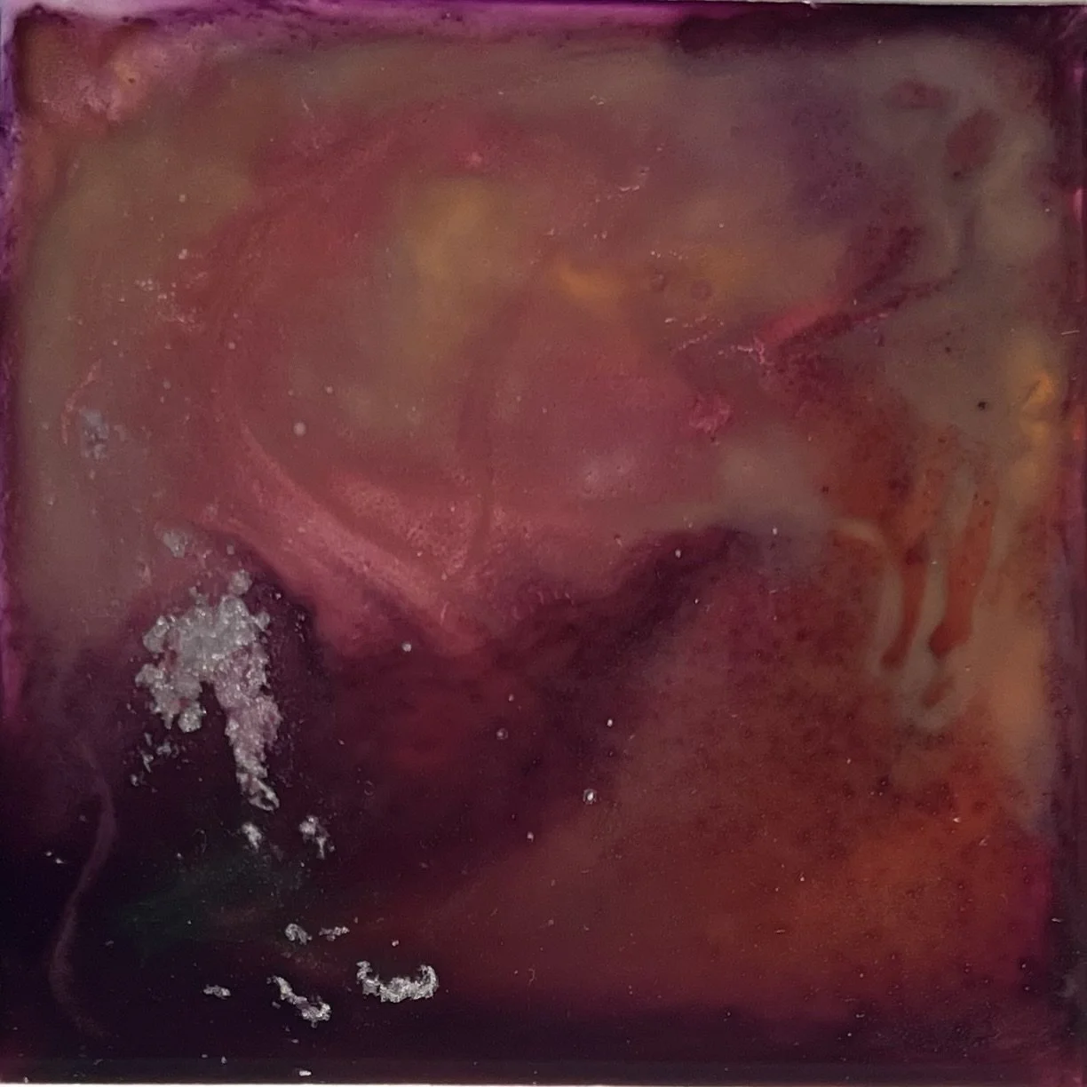 Ethereal, space-like, mesmerizing, M. Traumerin, M. Träumerin, Seattle-based artist, Melissa, acrylic inks, water play, yupo paper