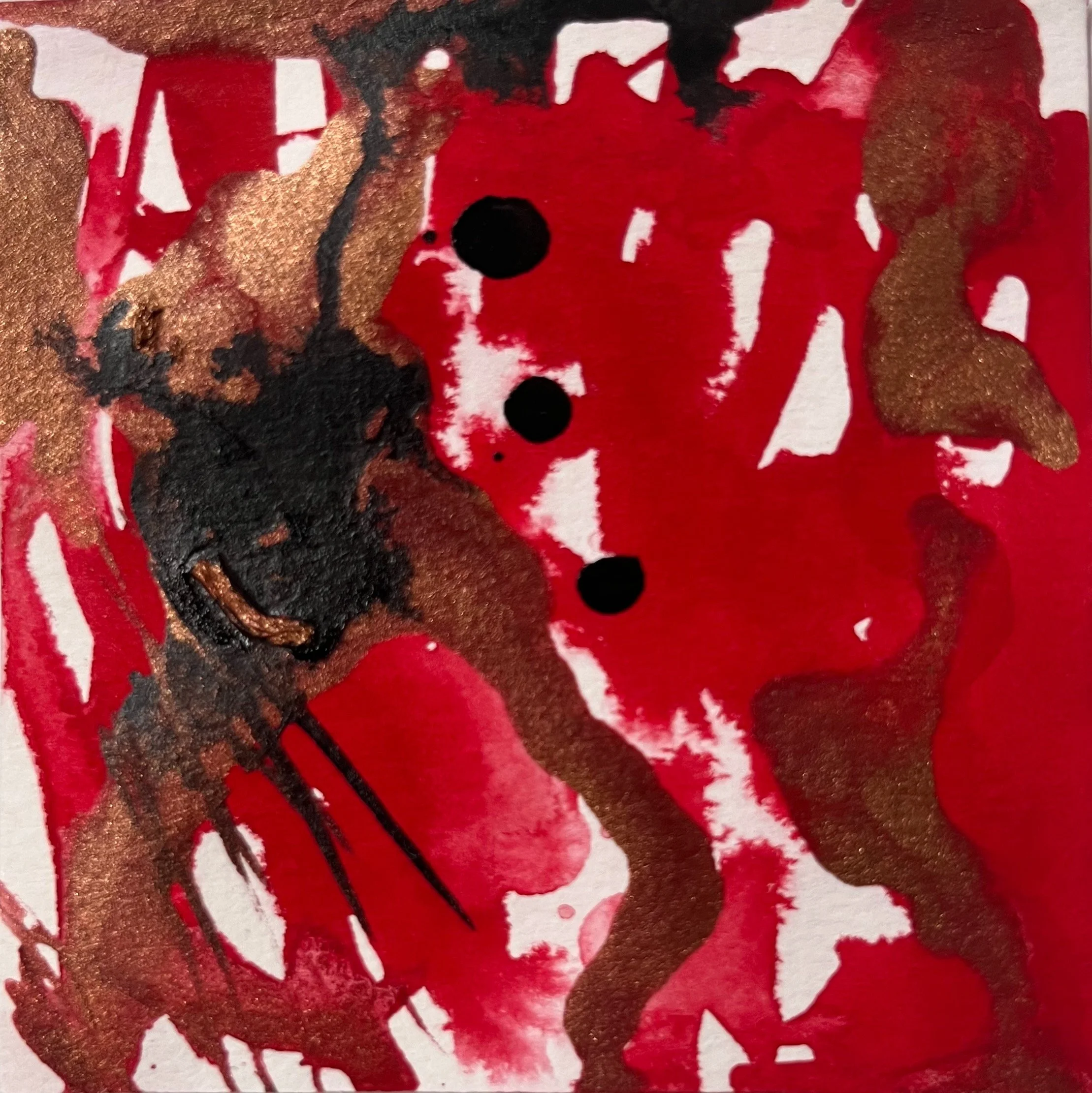 Red #2, painting with red for therapy, anger is red, abstract acrylic ink painting Seattle artist Melissa Traumerin Träumerin