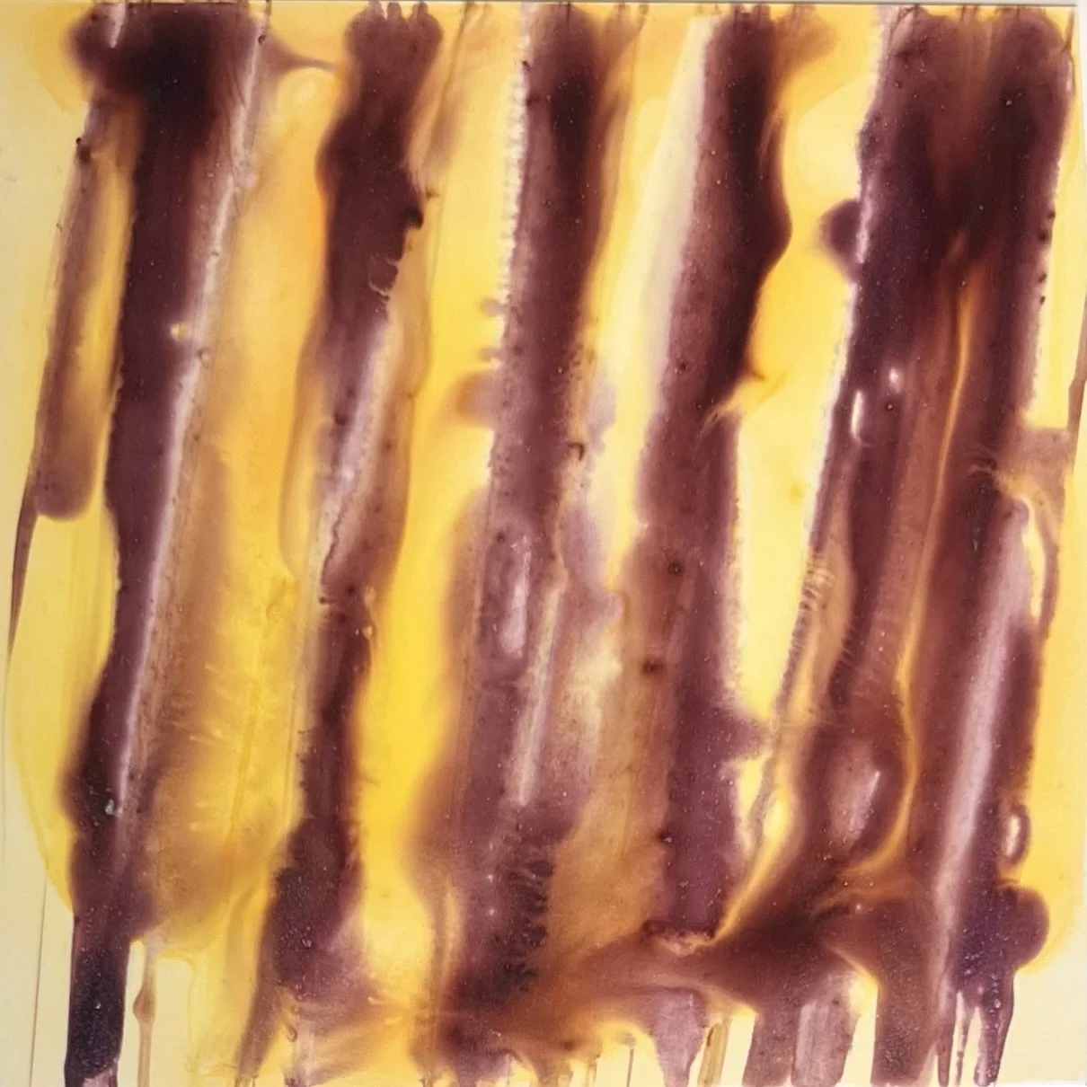 Mental Prison, prison bars, yellow behind purple bars, yupo paper, Melissa Träumerin Traumerin Seattle Artist acrylic ink play