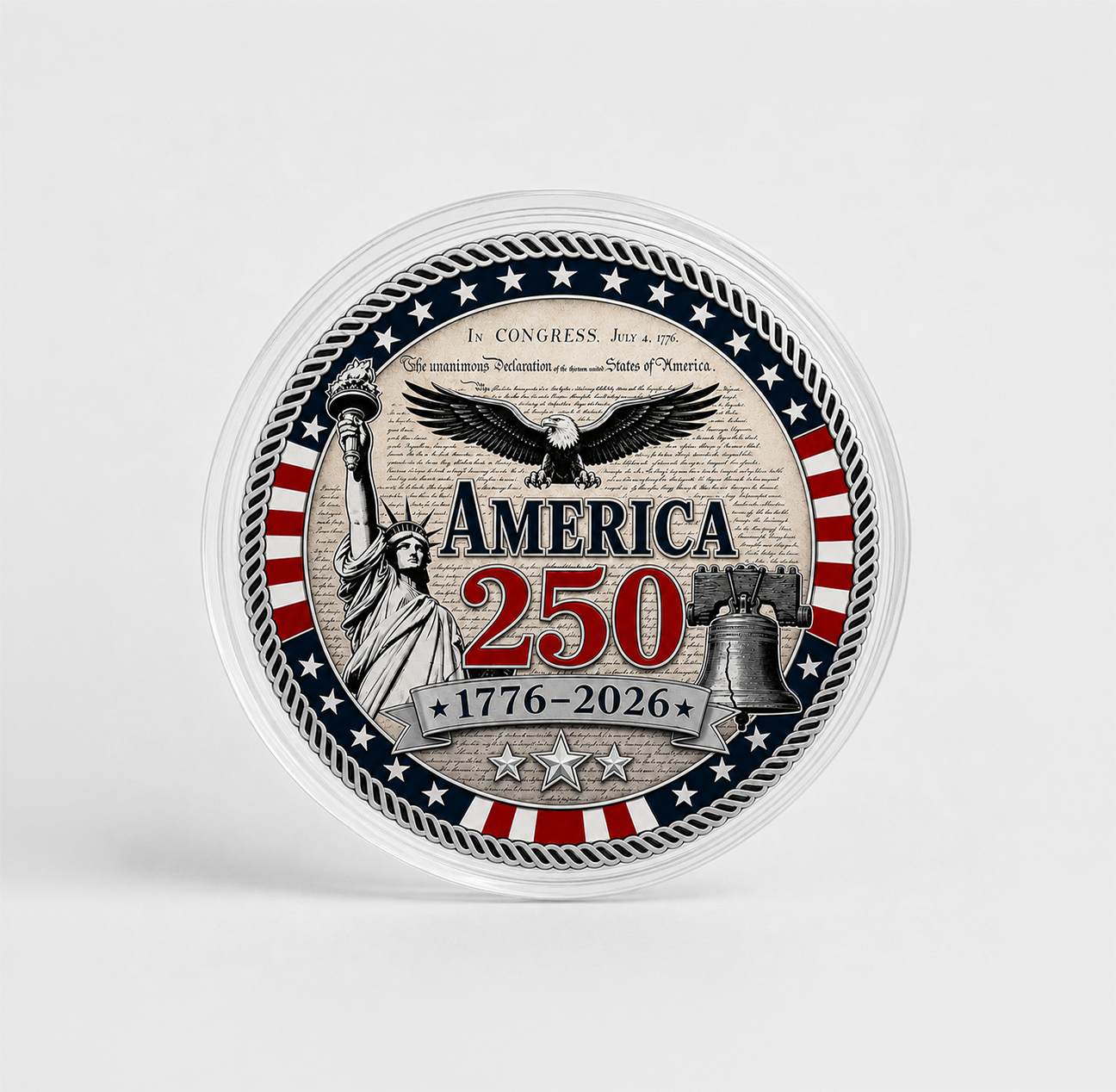America 250 Armed Forces Brass Challenge Coin | Home of the Free Because of the Brave