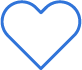 Empty blue heart outline on a white background.