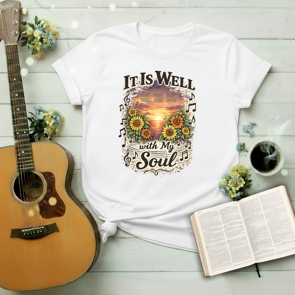 'It Is Well With My Soul' Inspirational T-Shirt with Chords