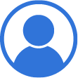 Icon of a person in a circular blue background