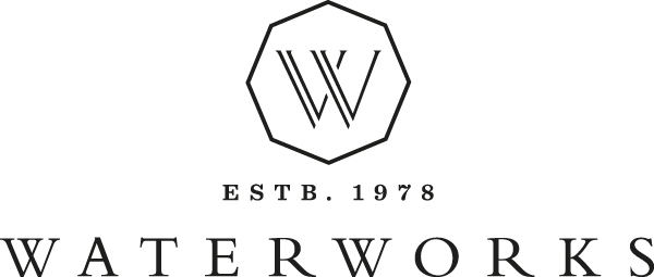 Waterworks logo with a stylized 'W' inside an octagon and the text 'ESTB. 1978 WATERWORKS' beneath it.