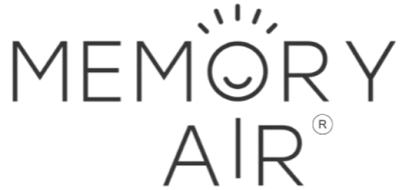 Logo for Memory Air with a stylized sun and smiley face symbol