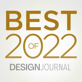 Best of 2022 Design Journal logo with gold and gray text.