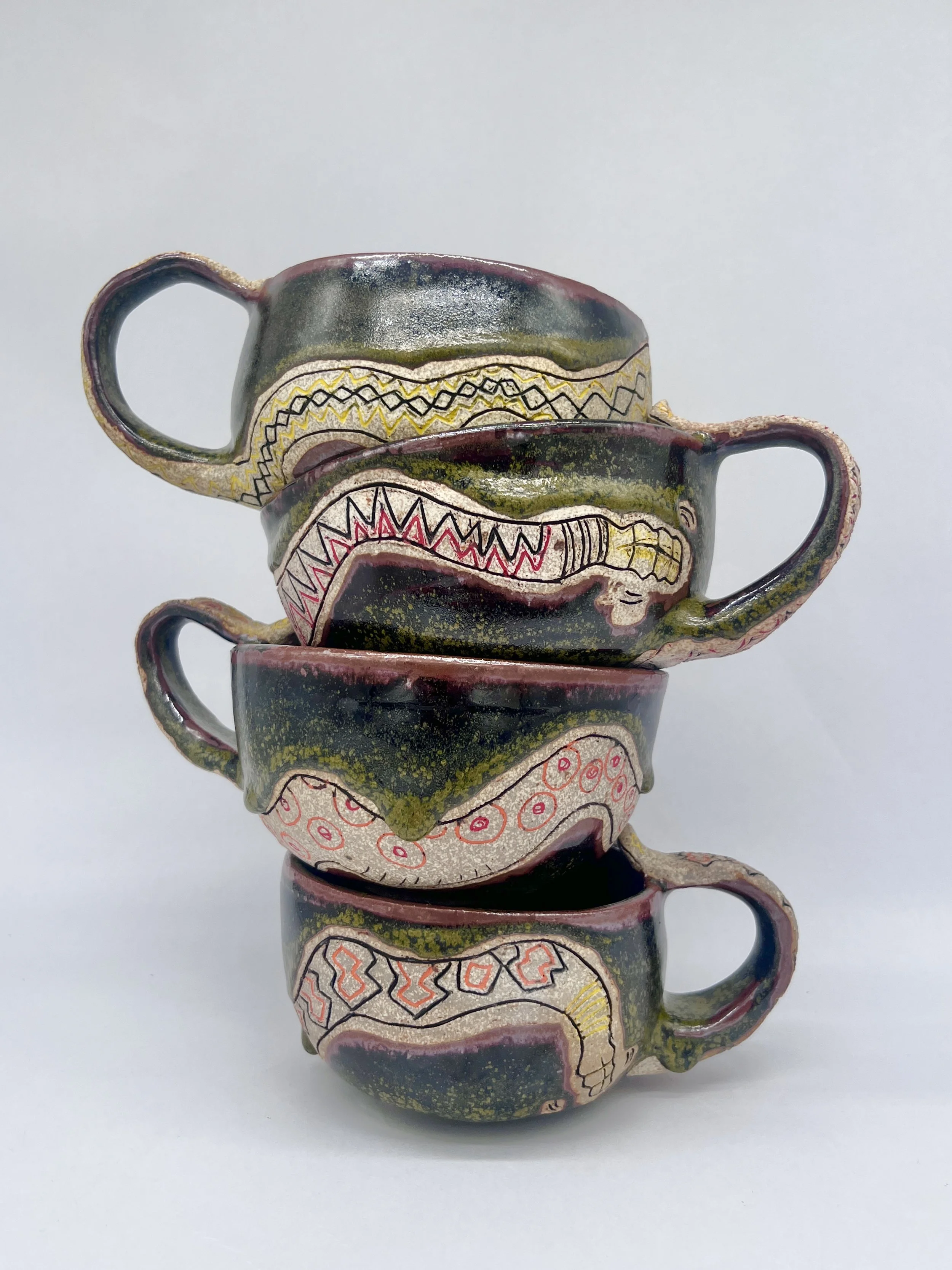 "Sssnek" Mug Collection, Reduction,
4"DIA x  3"H,
2025