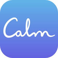 Calm app logo on a blue gradient background.