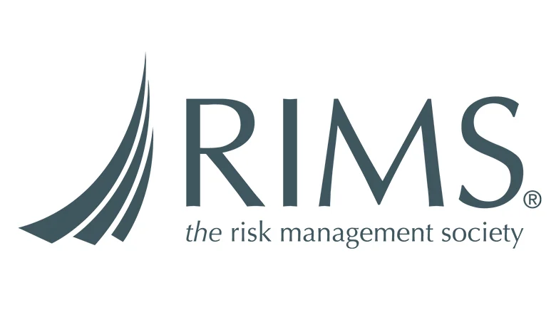 Logo of RMS with stylized wave design and text 'the risk management society'