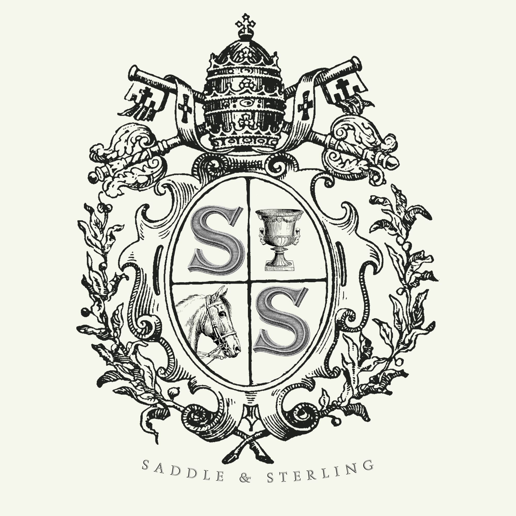Saddle and Sterling Crest and Logo. Interior Design, Event Planning, Seasonal and Holiday decorating and installations, Northeast Arkansas, Jonesboro, AR, Interior Designers, Event Planners, Christmas tree decorating. Serving Arkansas and beyond.