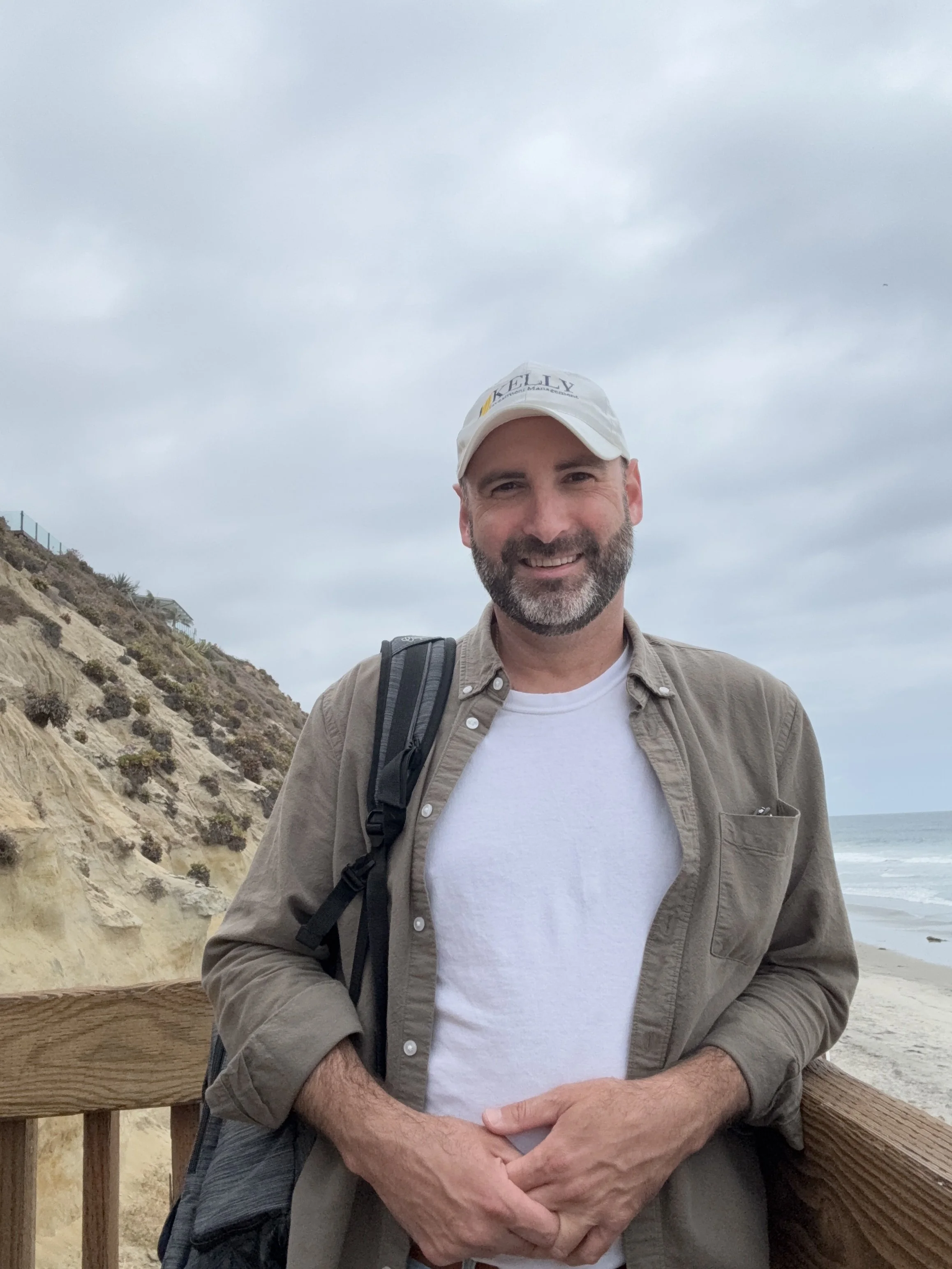 Tom Kelly on the beach in North County San Diego