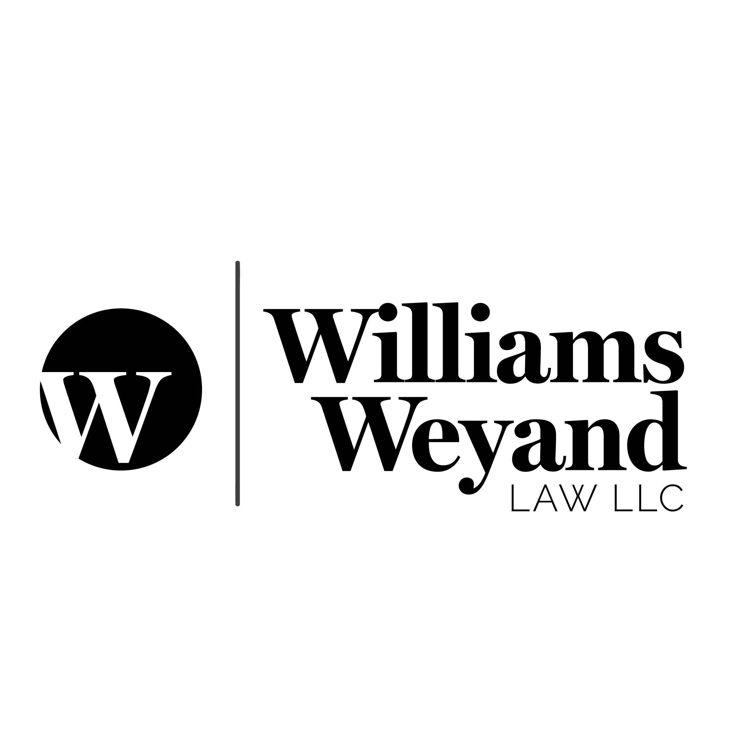 Black and white logo with a large circle containing the letter W, and the words William W. Law LLC.