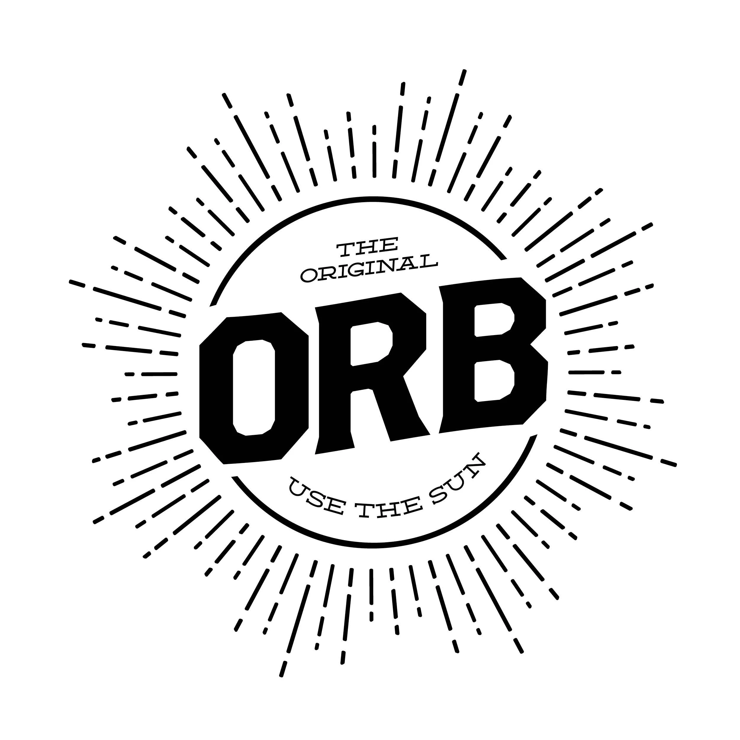 A circular logo with radial lines emanating from the center, featuring the text 'THE ORIGINAL' inside the circle and 'USE THE SUN' along the bottom.