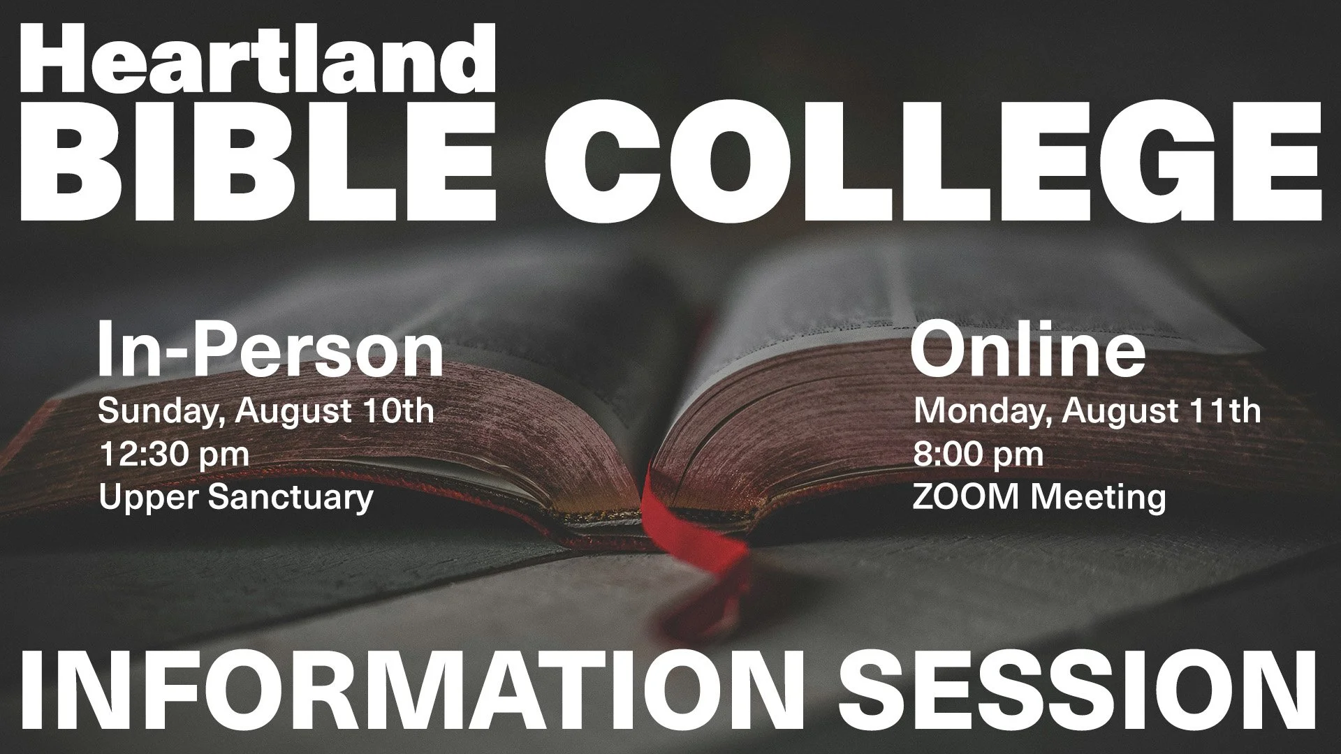Information Session for Heartland Bible College