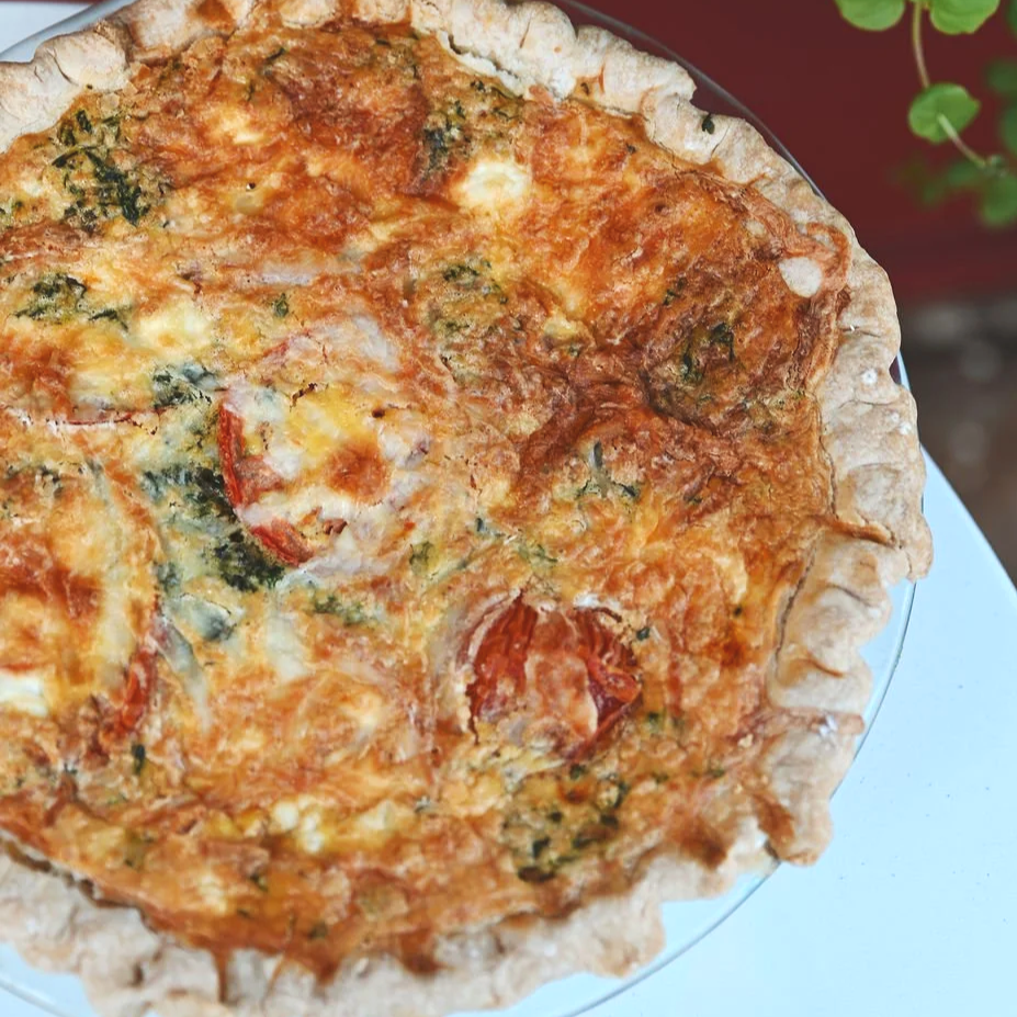 Spinach, Tomato, and Feta Quiche