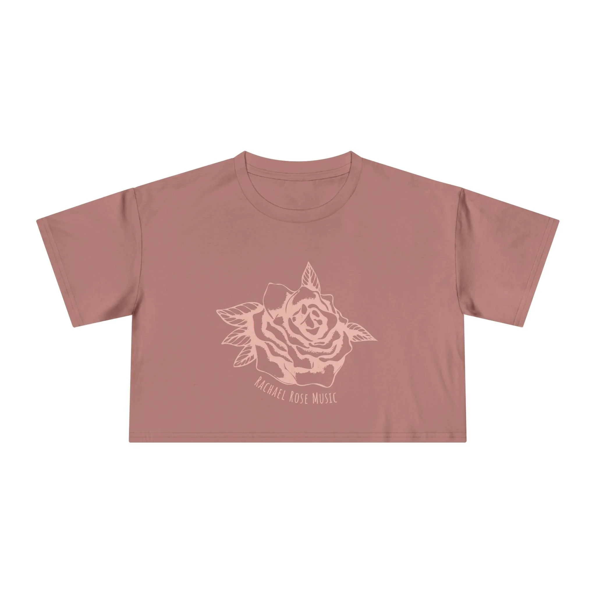 Pink Rose Sketch crop tee | Floral Rose Illustration